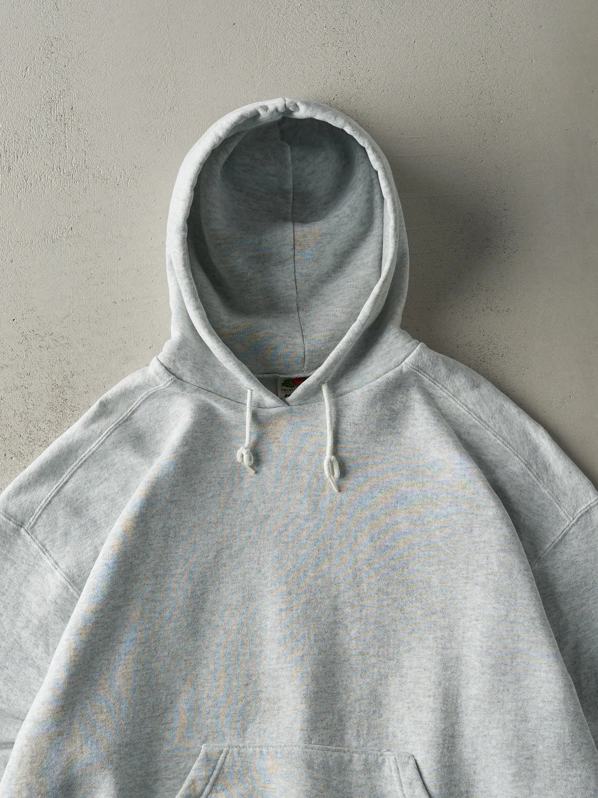 Vintage Y2K Heather Grey Blank Boxy Hoodie (L/XL) sold by Rebalance Vintage product image thumbnail 3