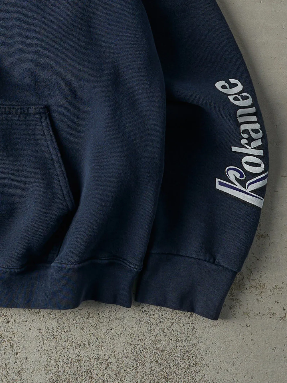 Vintage 90s Navy Blue Kokanee Beer Boxy Hoodie (M) sold by Rebalance Vintage product image thumbnail 3