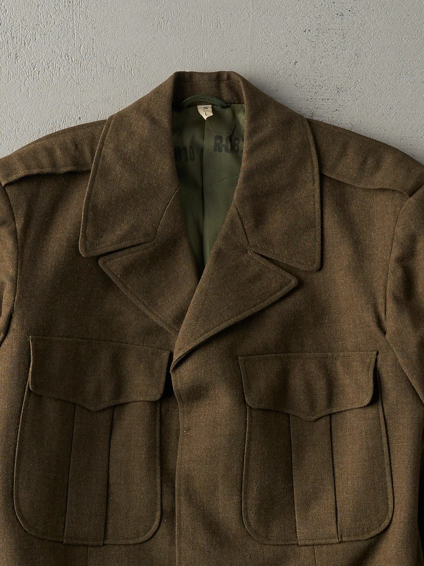 Vintage 70s Green Cropped Army Blazer Jacket (XS/S) sold by Rebalance Vintage product image thumbnail 2