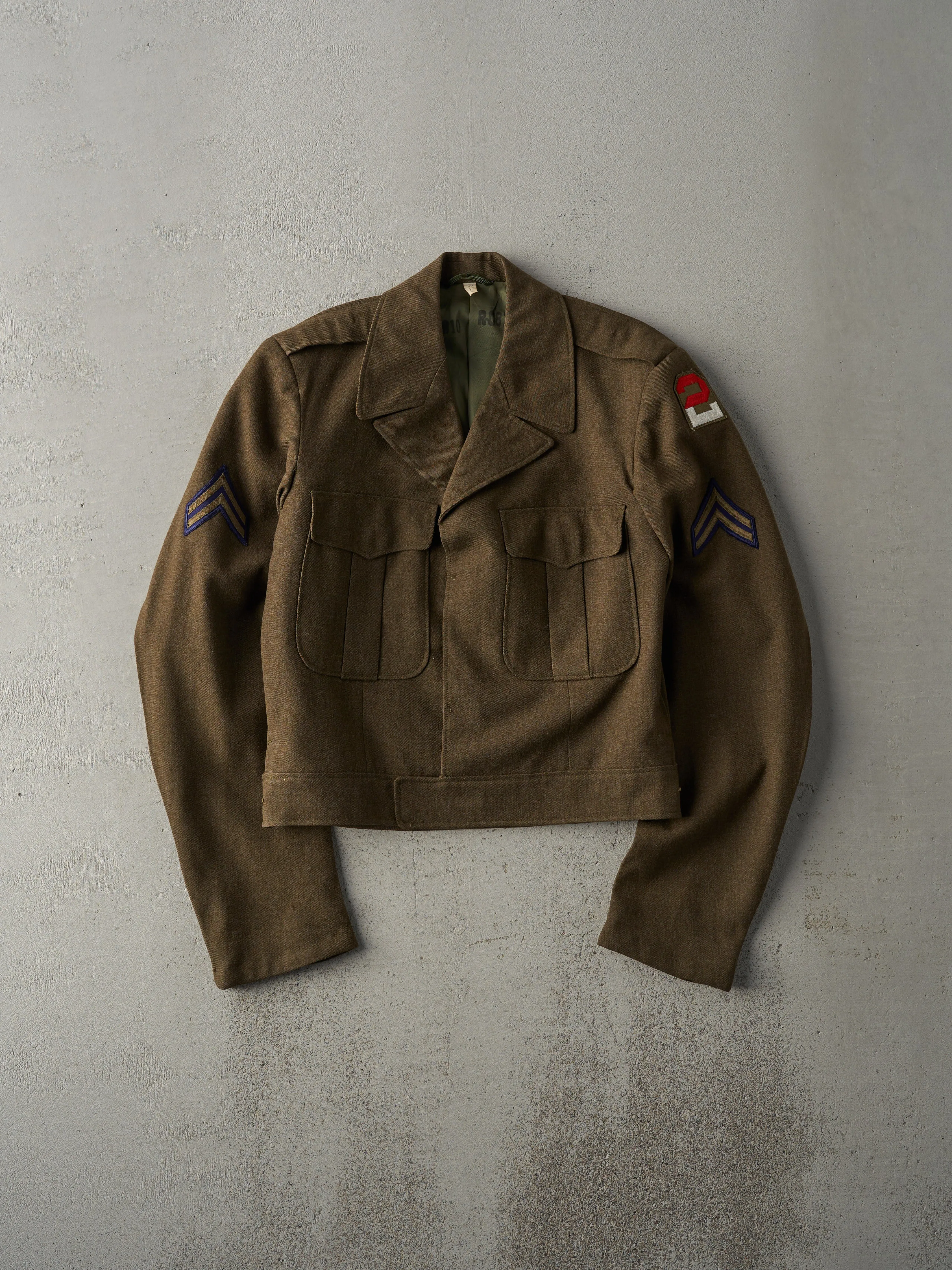 Vintage 70s Green Cropped Army Blazer Jacket (XS/S) sold by Rebalance Vintage