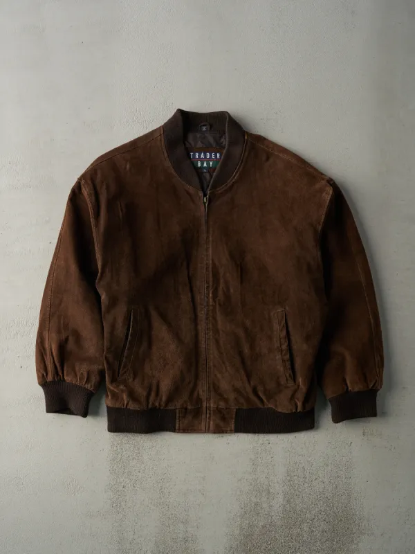 Vintage 90s Brown Trader Bay Leather Jacket (L) sold by Rebalance Vintage