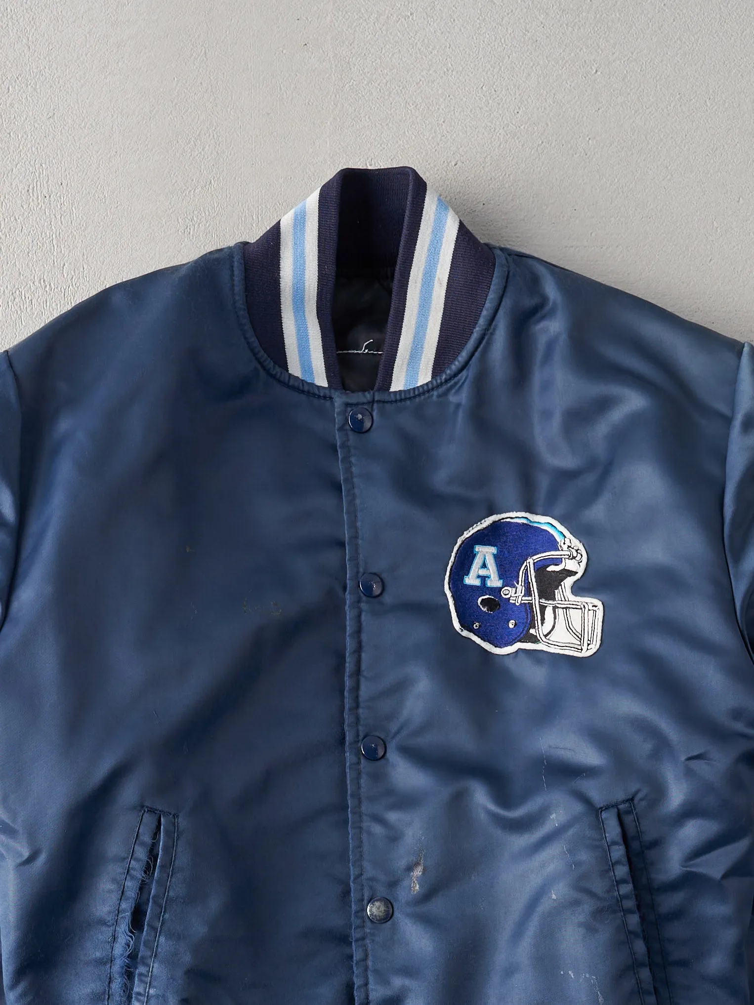 Vintage 90s Navy Toronto Argonauts Satin Bomber Jacket (M/L) sold by Rebalance Vintage product image thumbnail 3