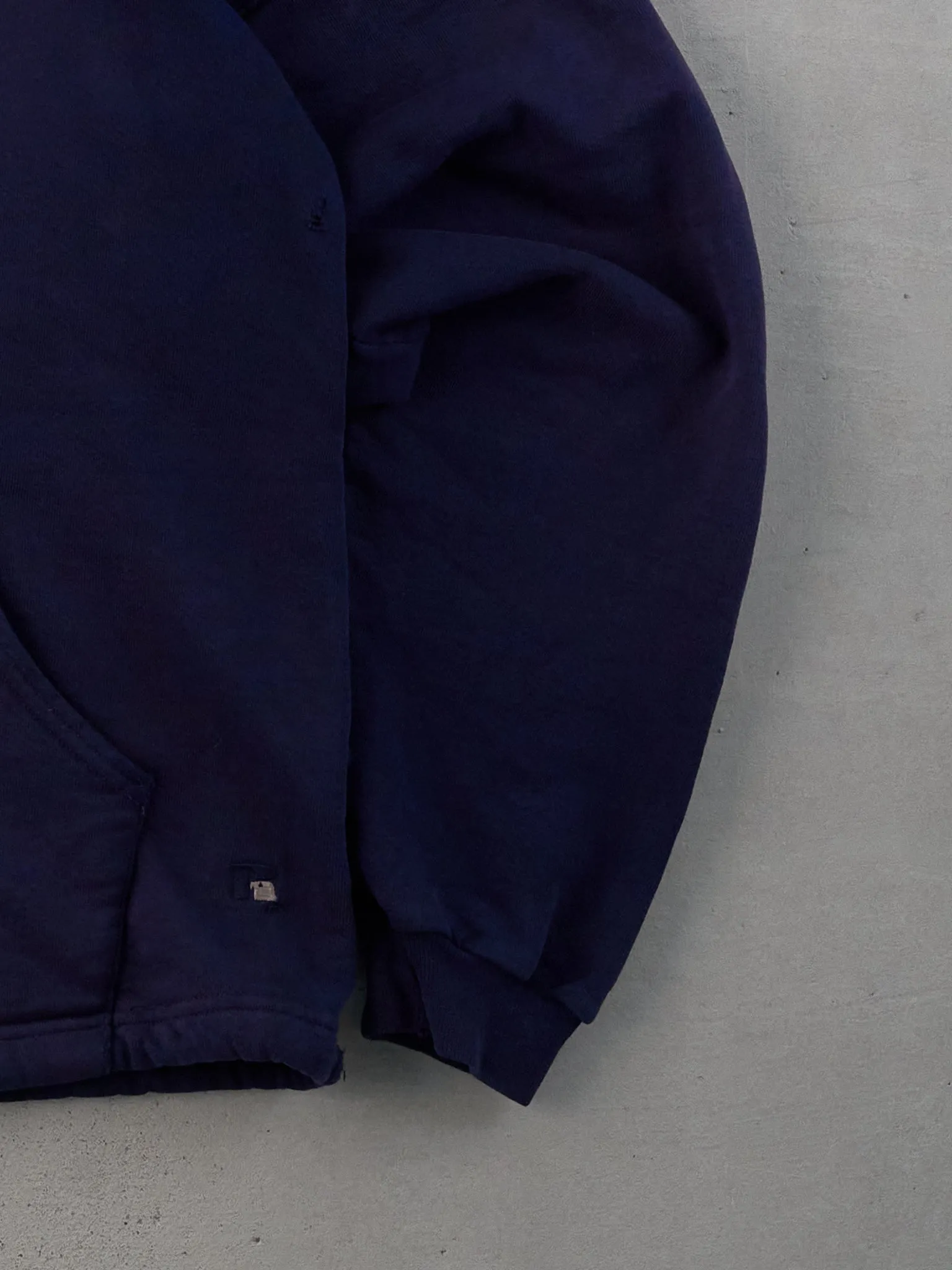 Vintage 90s Navy Blue Russell Athletics Blank Zip Up (M) sold by Rebalance Vintage product image thumbnail 3