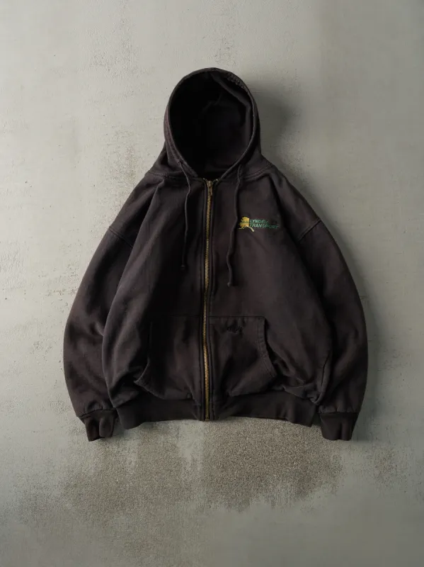 Vintage 90s Black Embroidered DHG Thermal Lined Zip Up Hoodie (L) sold by Rebalance Vintage