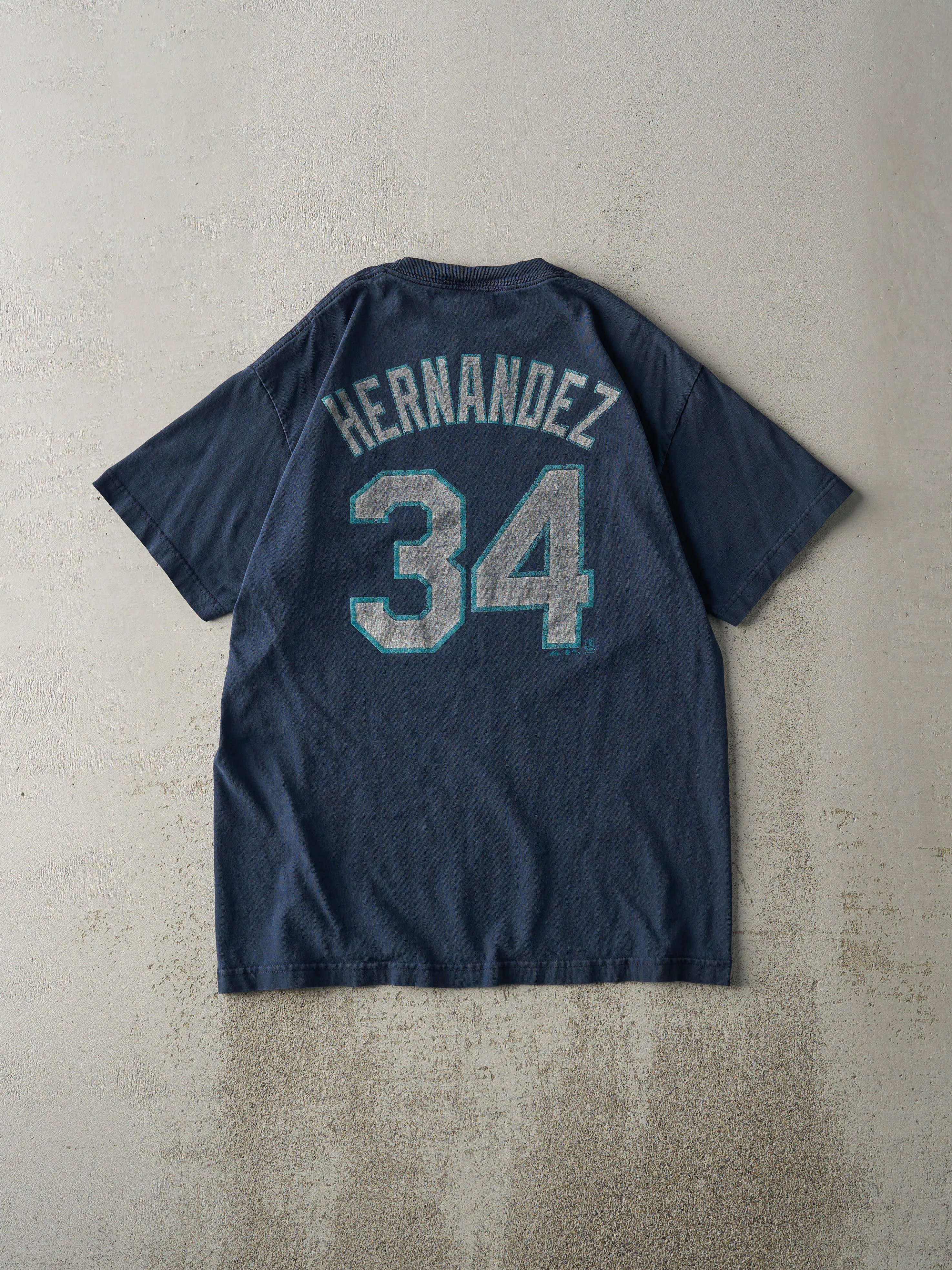 Vintage Y2K Navy Blue Seattle Mariners #34 Hernandez Player Tee (M/L) sold by Rebalance Vintage product image thumbnail 2