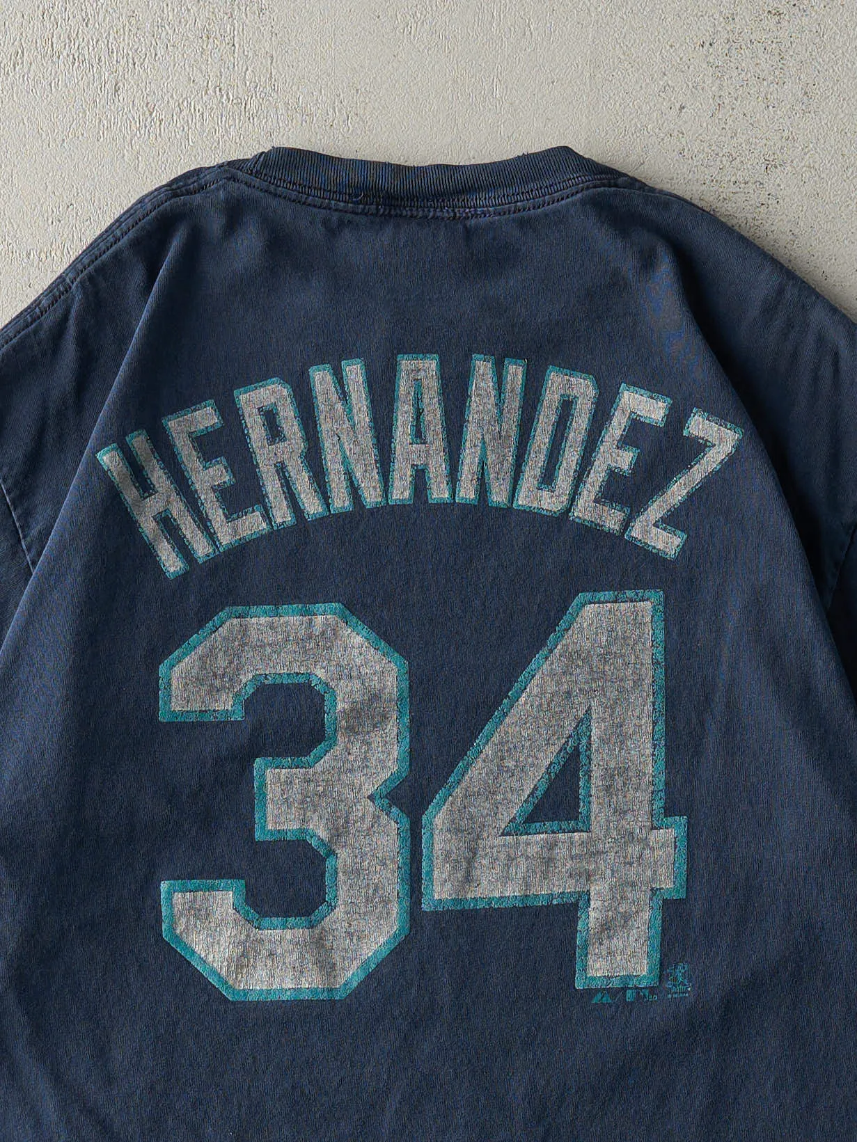 Vintage Y2K Navy Blue Seattle Mariners #34 Hernandez Player Tee (M/L) sold by Rebalance Vintage product image thumbnail 4