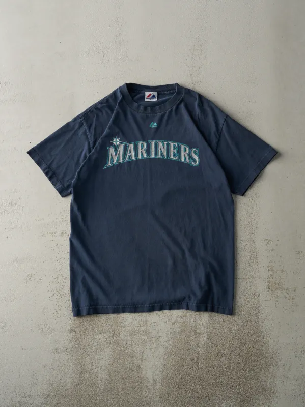 Vintage Y2K Navy Blue Seattle Mariners #34 Hernandez Player Tee (M/L) made by Rebalance Vintage