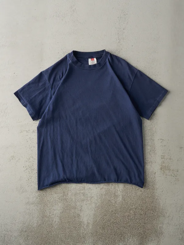 Vintage 90s Navy Blue Blank Single Stitch Tee (M) sold by Rebalance Vintage