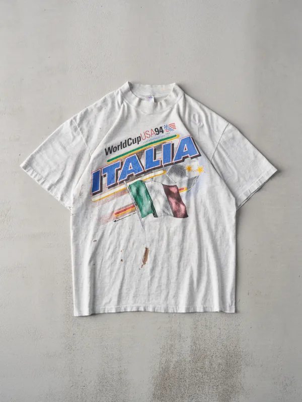 Vintage 94' Grey World Cup Italy Tee (M/L) sold by Rebalance Vintage