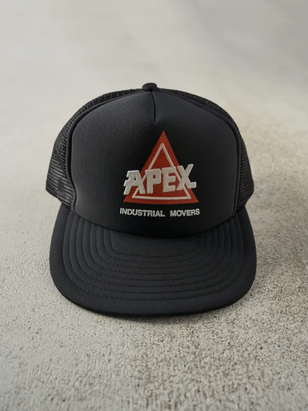 Vintage 90s Black Apex Foam Trucker Hat sold by Rebalance Vintage
