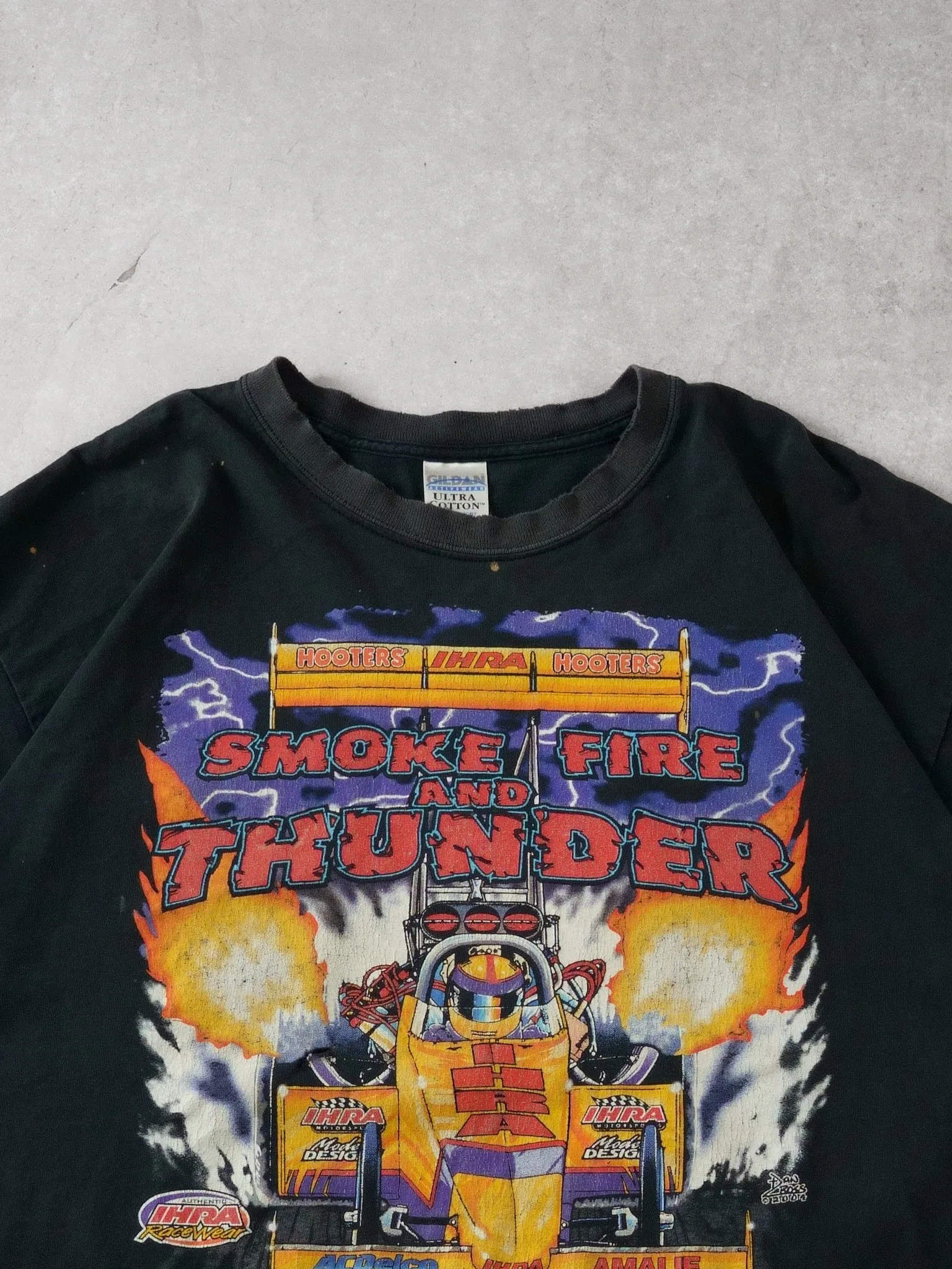 Vintage 04' Smoke Fire Thunder Drag Racing Graphic Tee (L) sold by Rebalance Vintage product image thumbnail 3