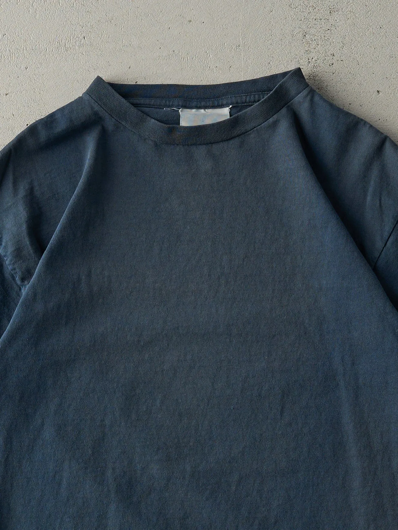 Vintage 90s Navy Blue Blank Tee (M) sold by Rebalance Vintage product image thumbnail 2
