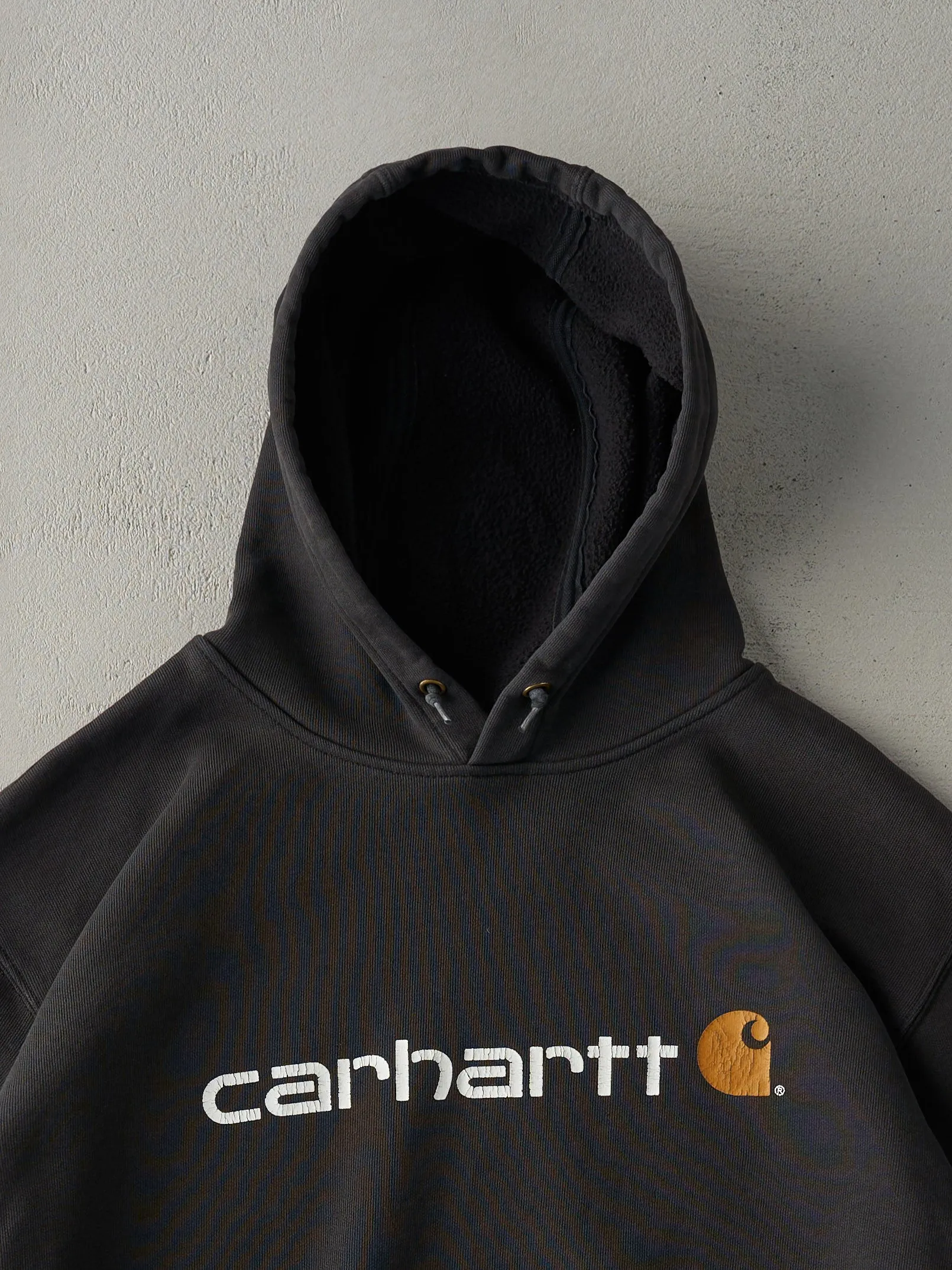 Vintage Y2K Faded Black Original Fit Carhartt Boxy Hoodie (XL/XXL) sold by Rebalance Vintage product image thumbnail 2