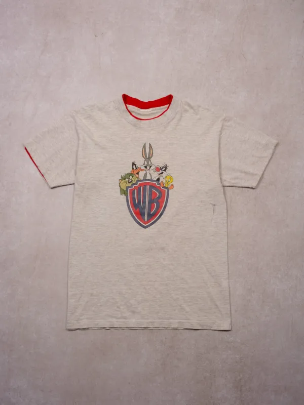Vintage 90s Grey + Red Warner Bros Looney Tunes Graphic Tee (S) sold by Rebalance Vintage