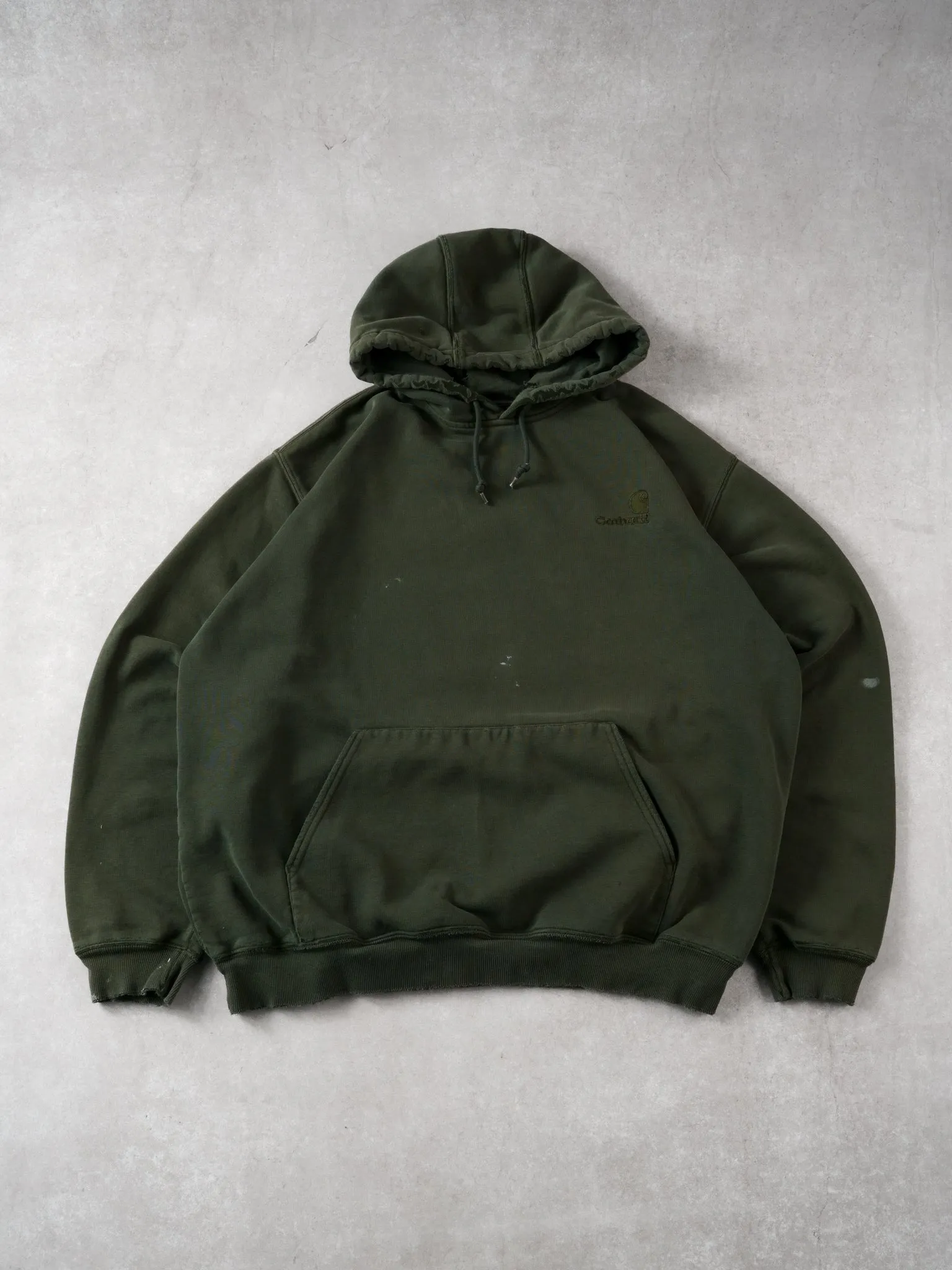 Vintage 90s Dark Green Carhartt Blank Hoodie (XL) sold by Rebalance Vintage
