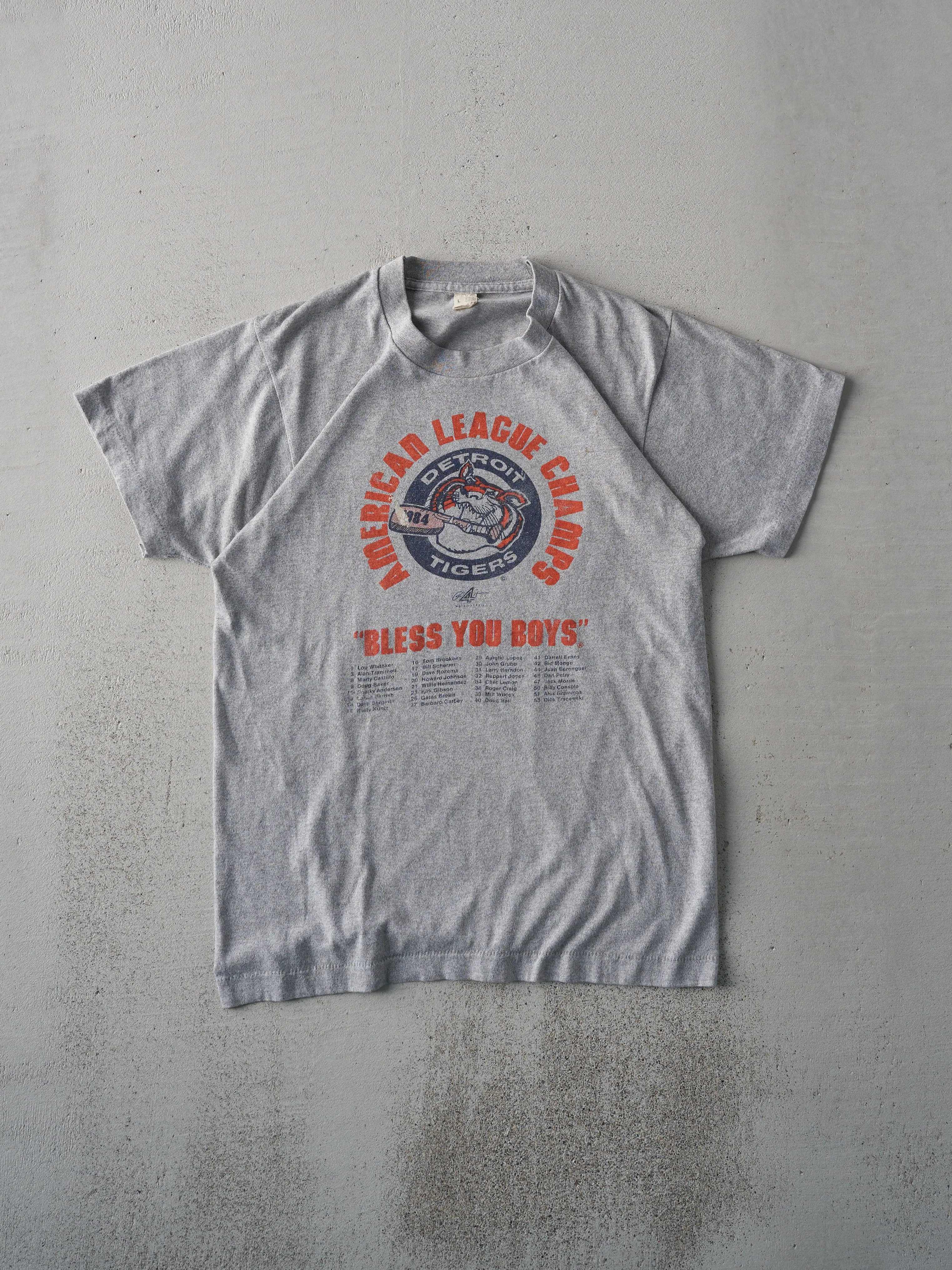 Vintage 84' Light Grey American League Champs Single Stitch Tee (XS) sold by Rebalance Vintage
