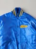 Vintage 70s Blue Maple Manor Satin Chain Stitched Bomber Jacket (M/L) sold by Rebalance Vintage
