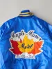 Vintage 70s Blue Maple Manor Satin Chain Stitched Bomber Jacket (M/L) sold by Rebalance Vintage