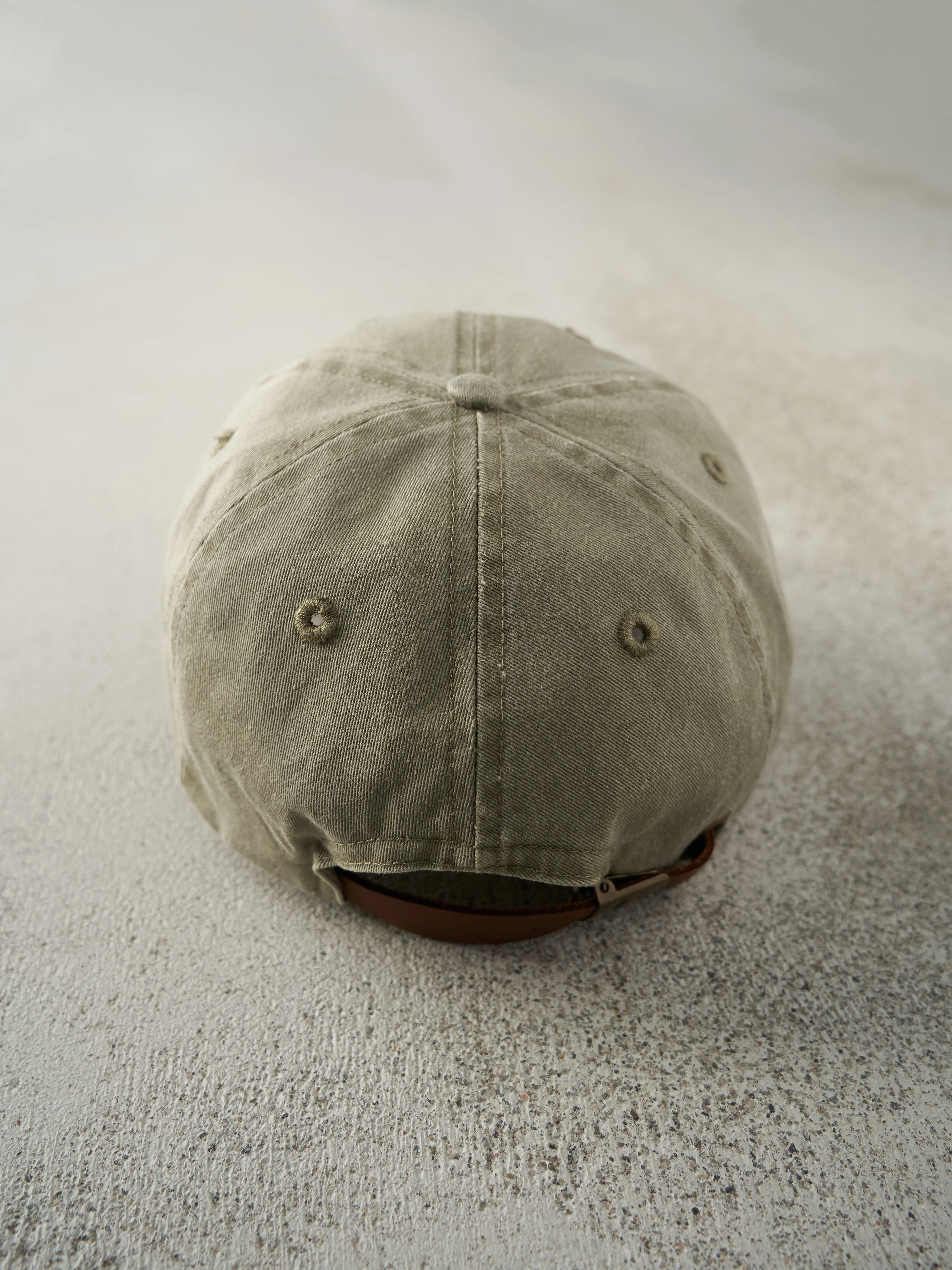 Vintage 90s Beige & Blue Brandywine Airport Leather Strap Back Hat sold by Rebalance Vintage product image thumbnail 3