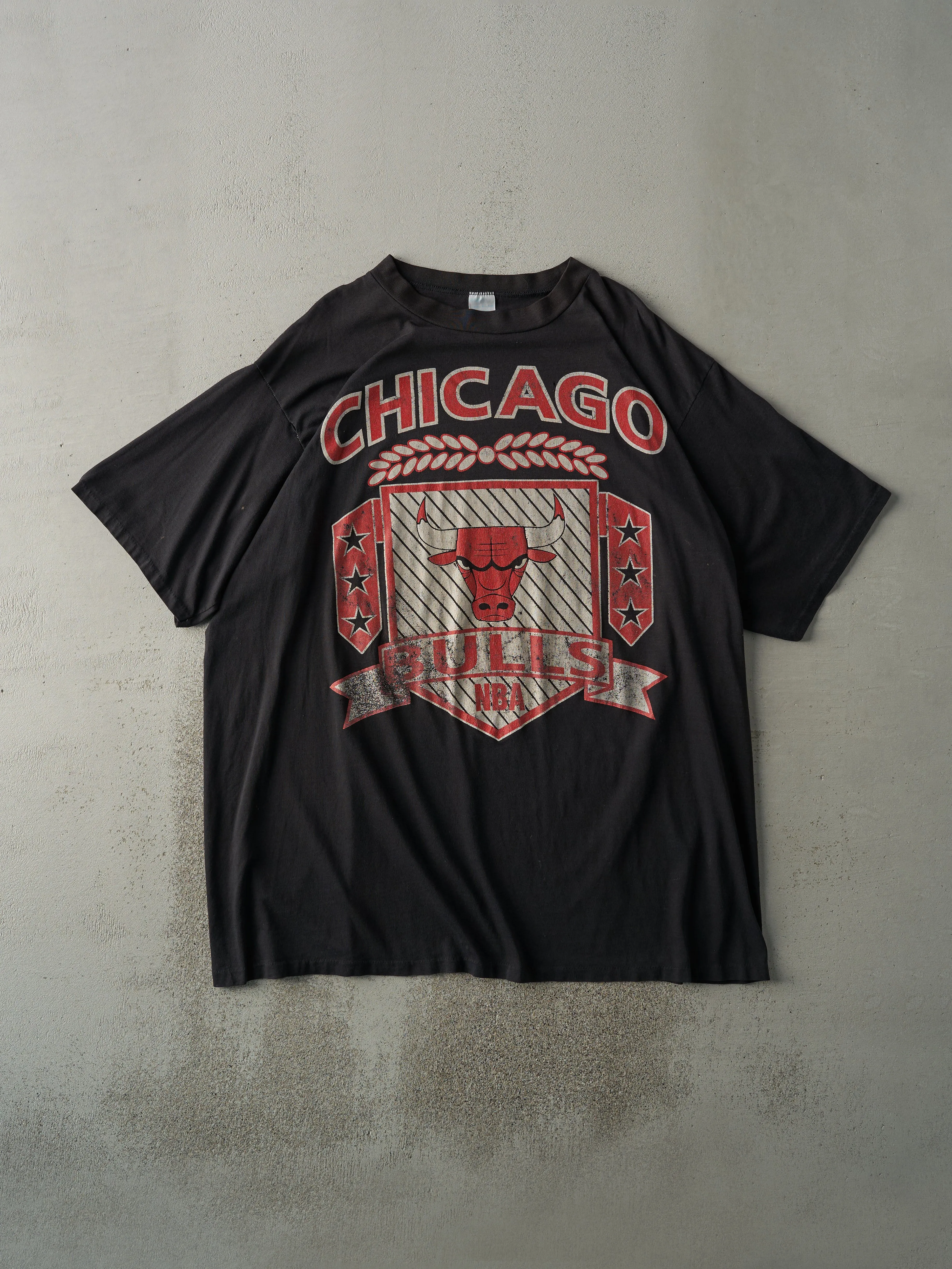 Vintage 90s Black Chicago Bulls Single Stitch Tee (XXXL) sold by Rebalance Vintage