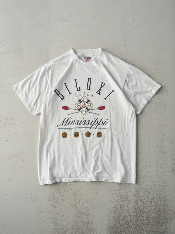 Vintage 92' Heather Grey Biloxi Beach Mississippi Single Stitch Tee (S) sold by Rebalance Vintage