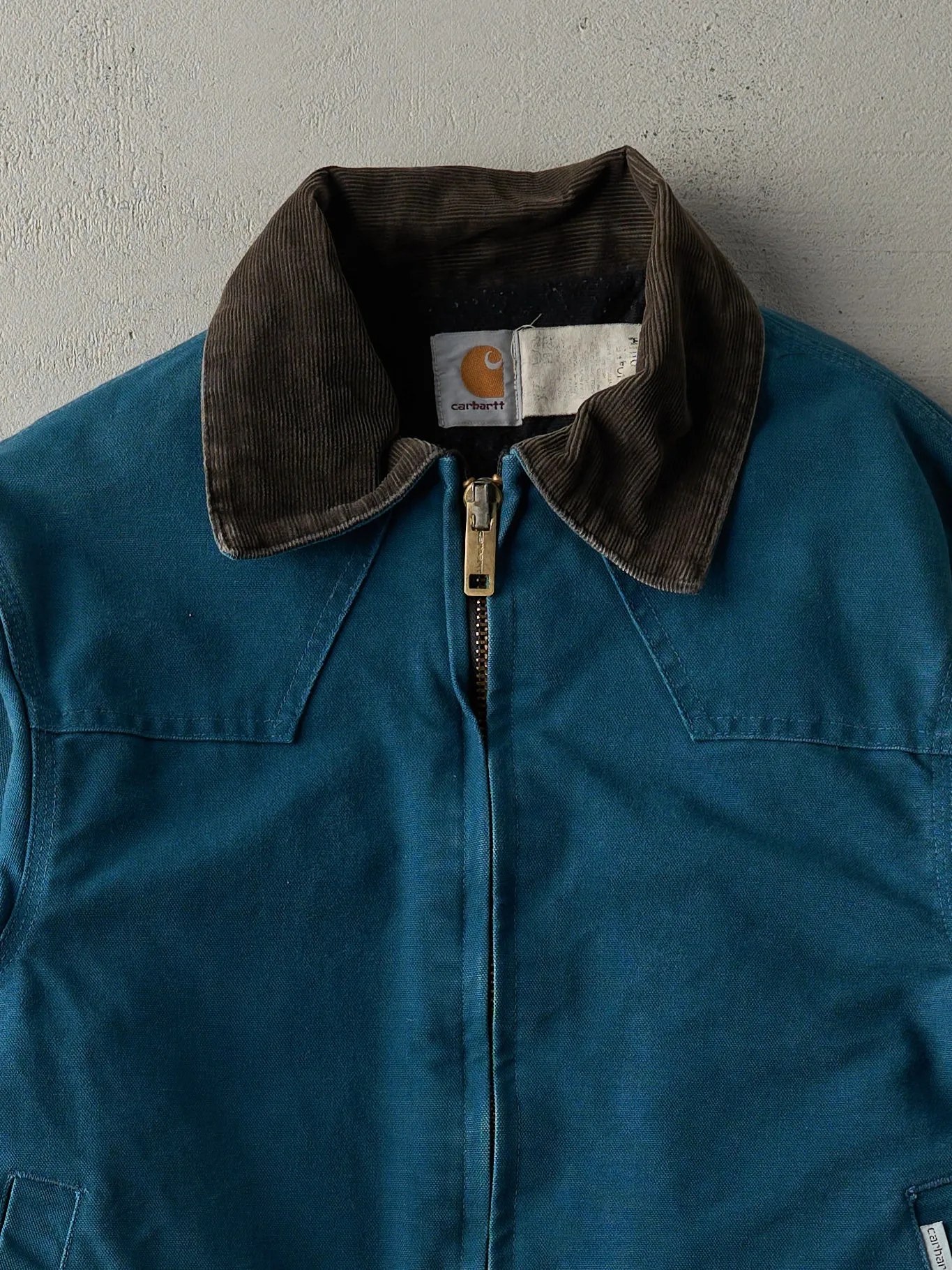 Vintage 90s Teal Blue Carhartt Santa Fe Workwear Jacket (S) sold by Rebalance Vintage product image thumbnail 4