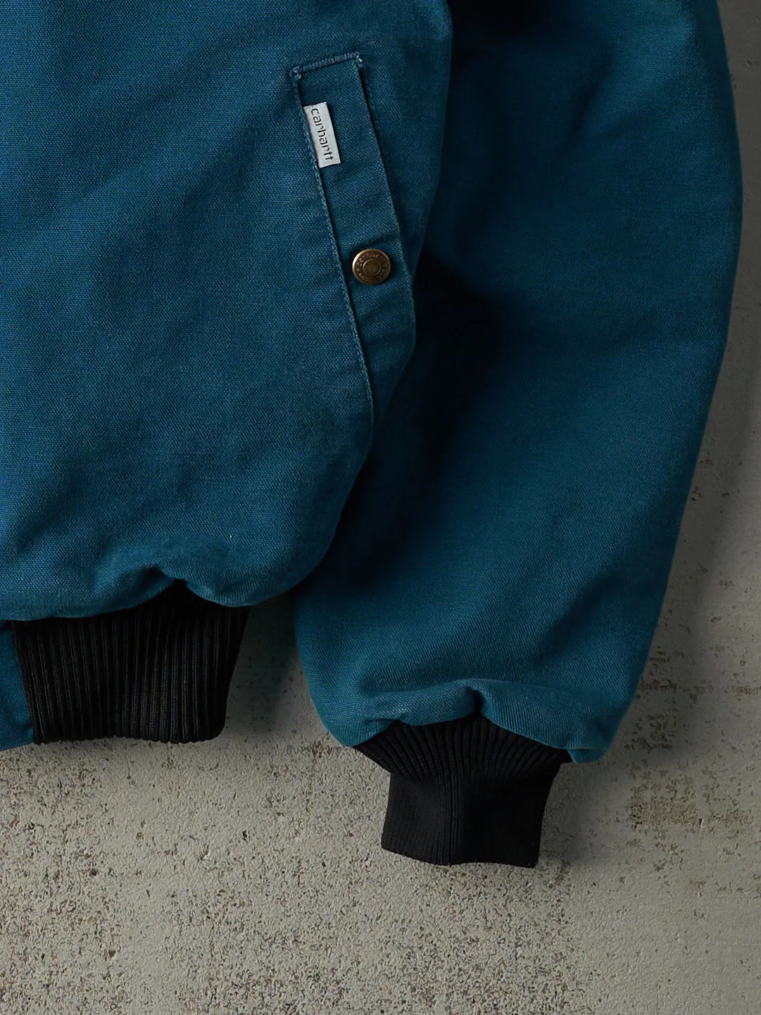 Vintage 90s Teal Blue Carhartt Santa Fe Workwear Jacket (S) sold by Rebalance Vintage product image thumbnail 5