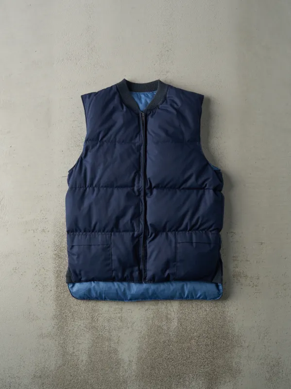 Vintage 80s Navy Blue Reversible Puffer Vest (S) sold by Rebalance Vintage
