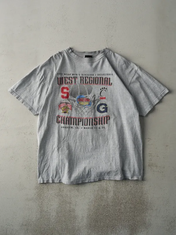 Vintage 01' Grey NCAA Mens Basketball Final 4 Tee (L) sold by Rebalance Vintage