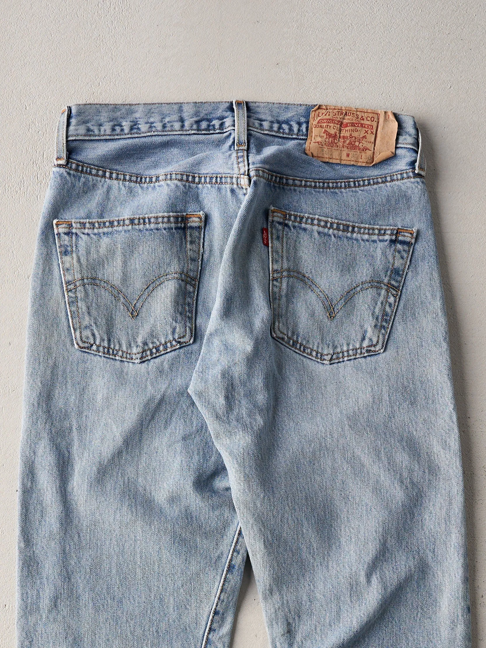 Vintage 90s Light Wash Levi 501s Denim Jeans (29x30) sold by Rebalance Vintage product image thumbnail 4