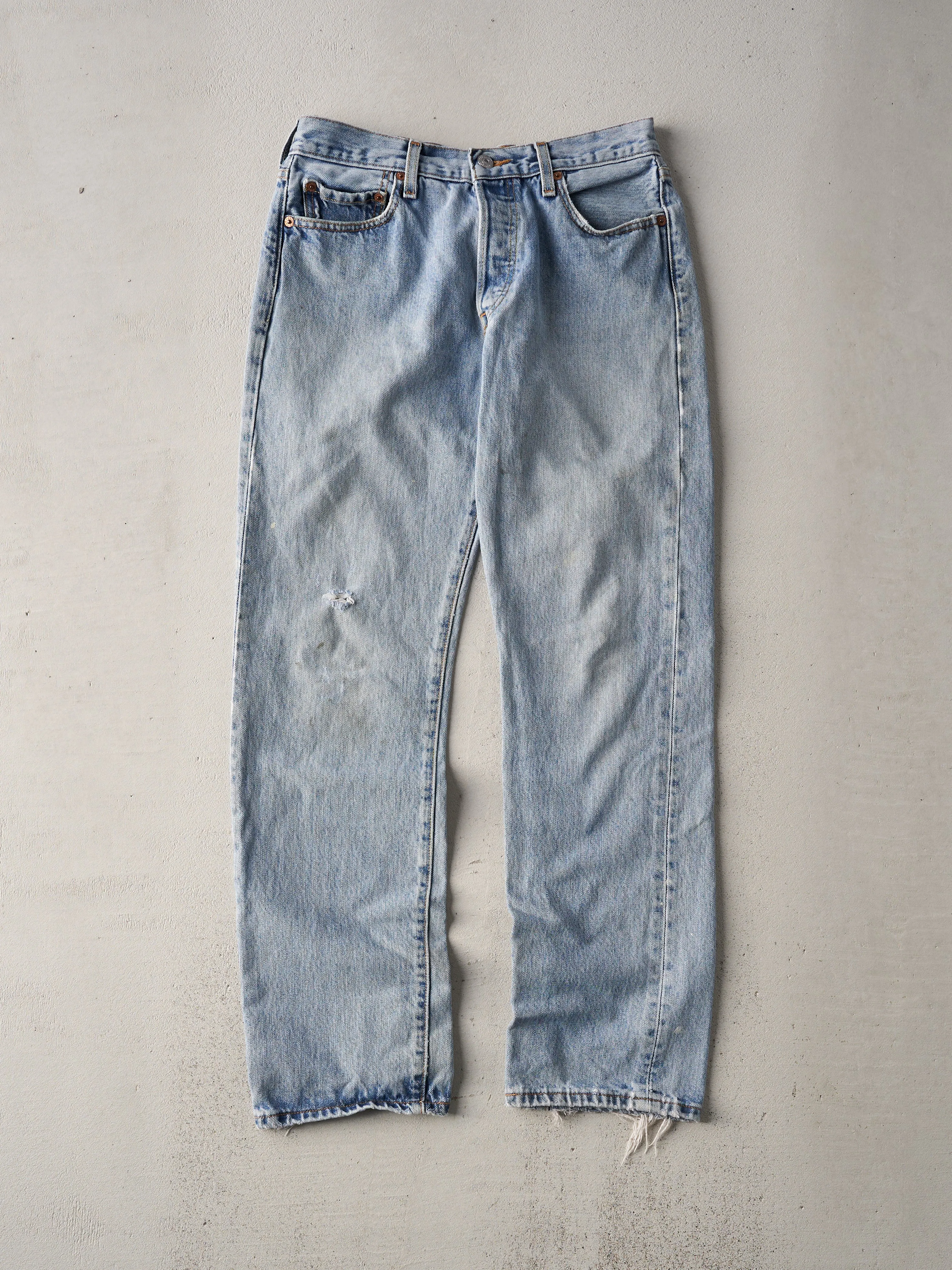 Vintage 90s Light Wash Levi 501s Denim Jeans (29x30) sold by Rebalance Vintage