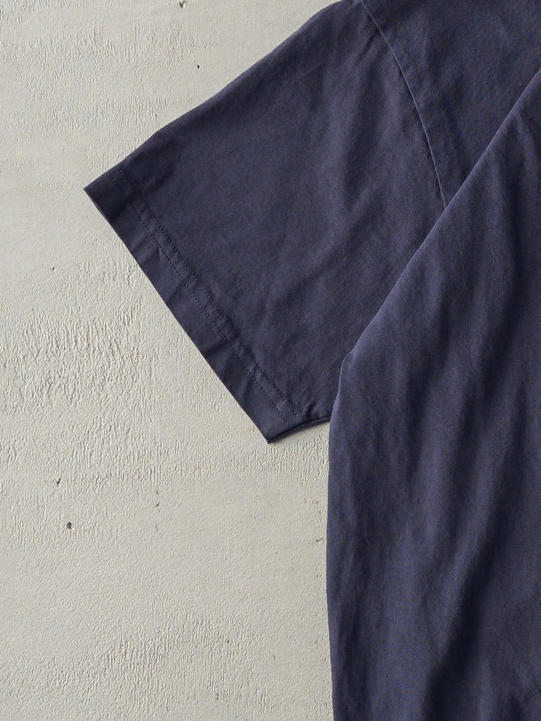 Vintage 90s Navy Blue TTC Embroidered Logo Tee (M) sold by Rebalance Vintage product image thumbnail 3