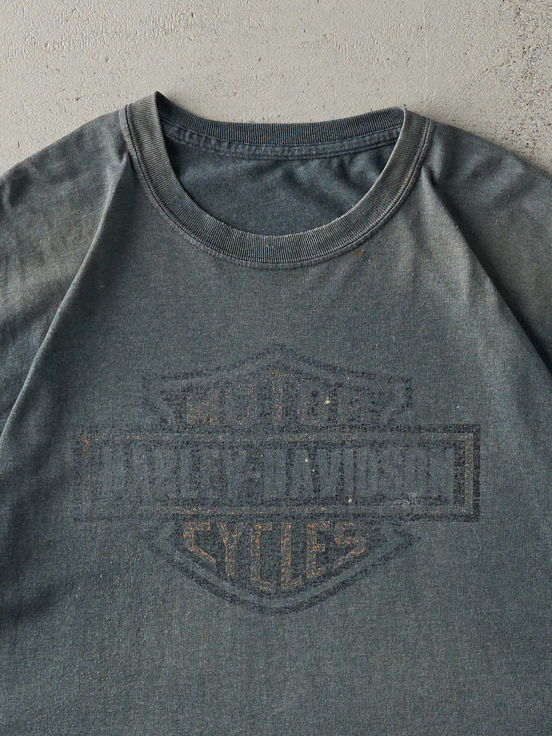 Vintage Y2K Sun Faded Green Harley Davidson Tee (L) sold by Rebalance Vintage product image thumbnail 3