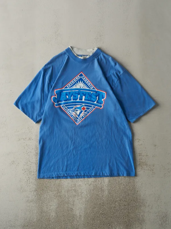 Vintage 93' Blue Toronto Blue Jays Jays'Fest Double Neck Tee (M/L) sold by Rebalance Vintage