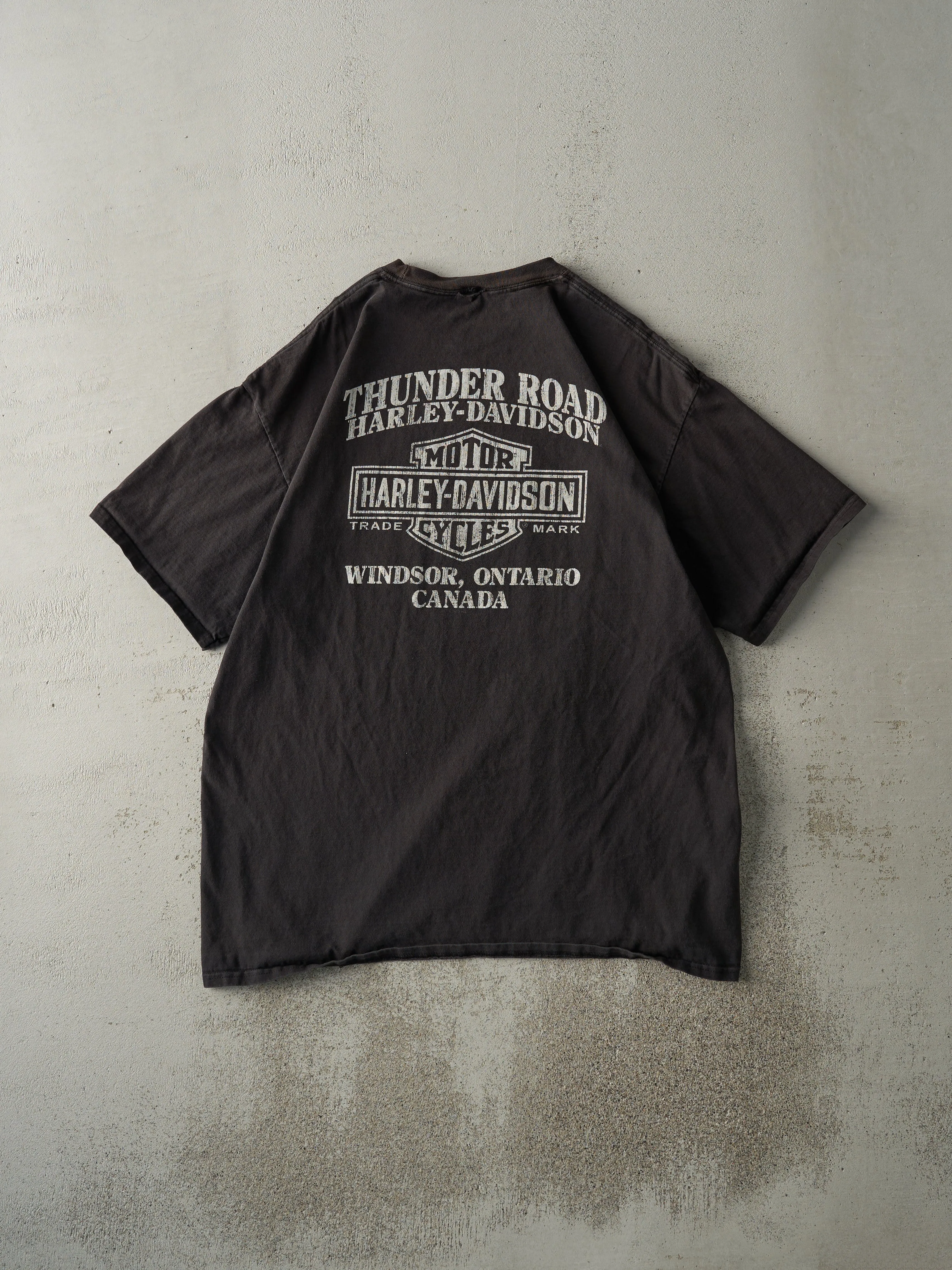 17' Black Windsor Ontario Harley Davidson Tee (L) sold by Rebalance Vintage product image thumbnail 2