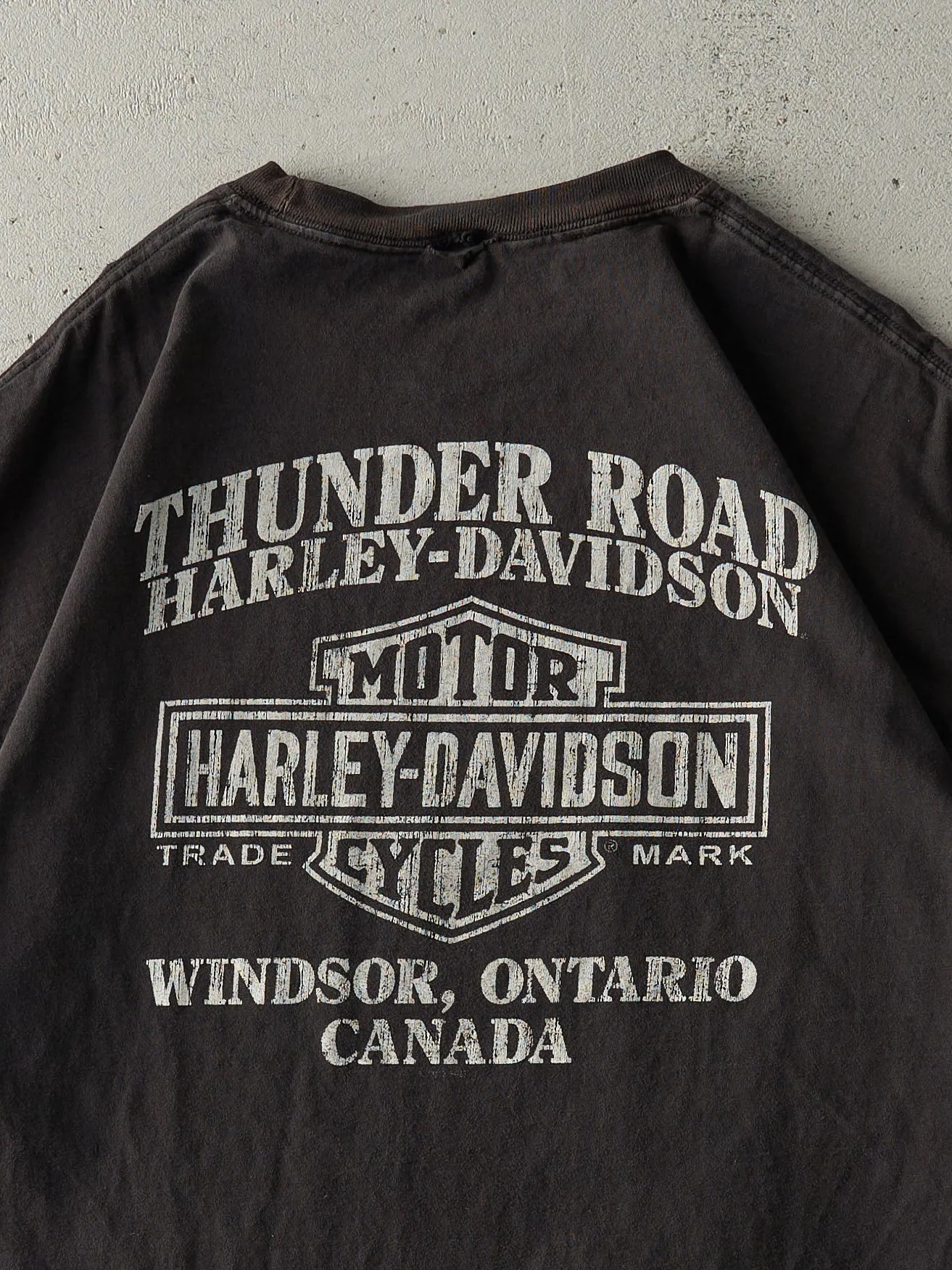 17' Black Windsor Ontario Harley Davidson Tee (L) sold by Rebalance Vintage product image thumbnail 4