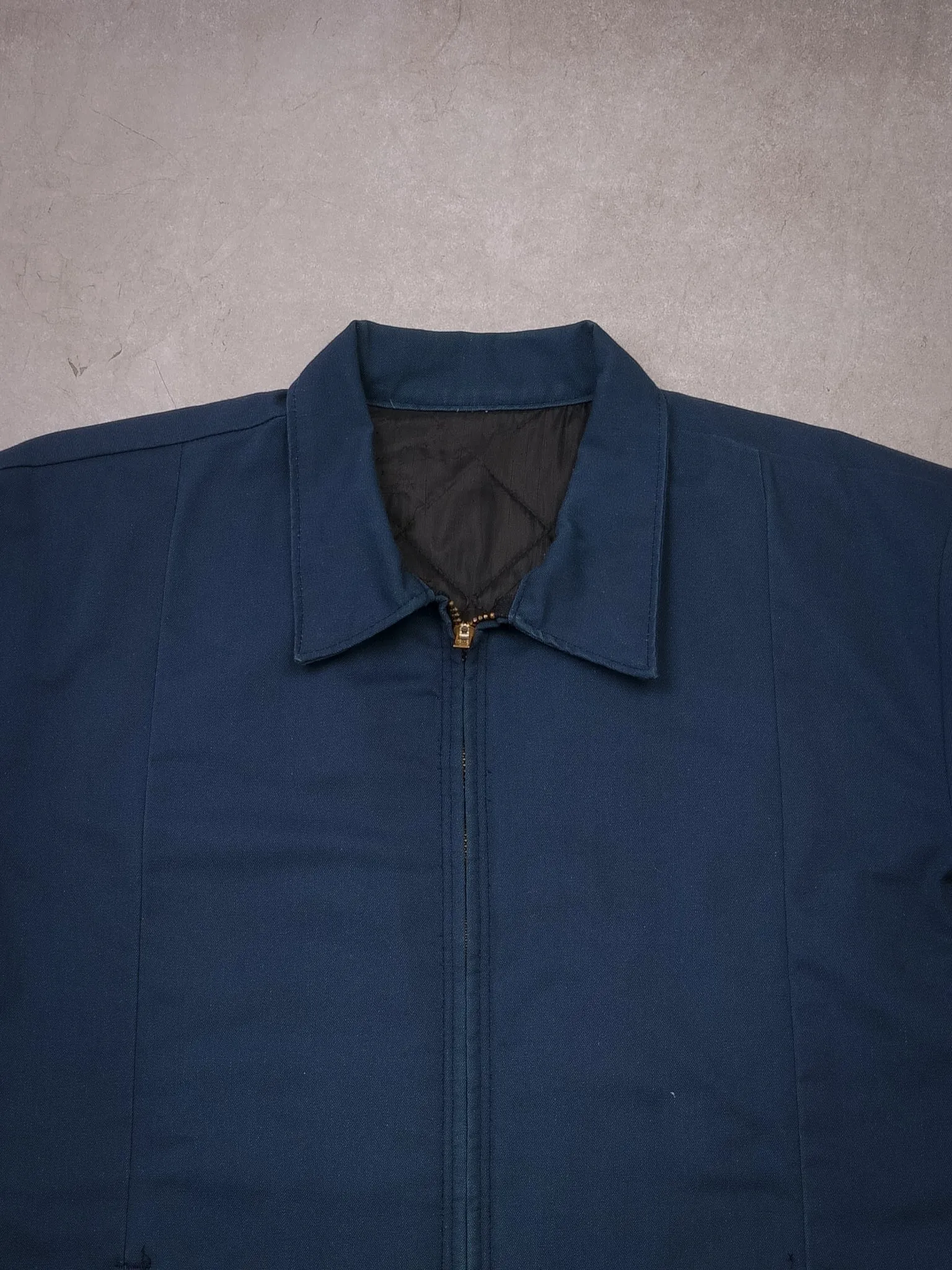 Vintage 70s Blank Navy Blue Workwear Jacket (L) sold by Rebalance Vintage product image thumbnail 2