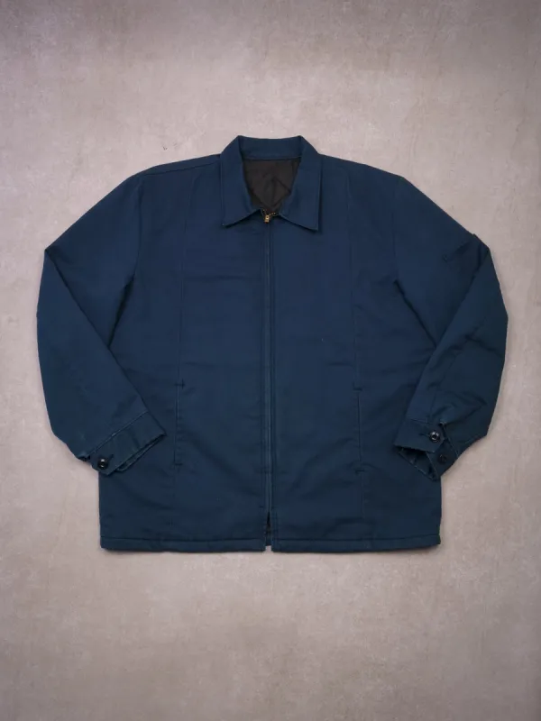 Vintage 70s Blank Navy Blue Workwear Jacket (L) sold by Rebalance Vintage