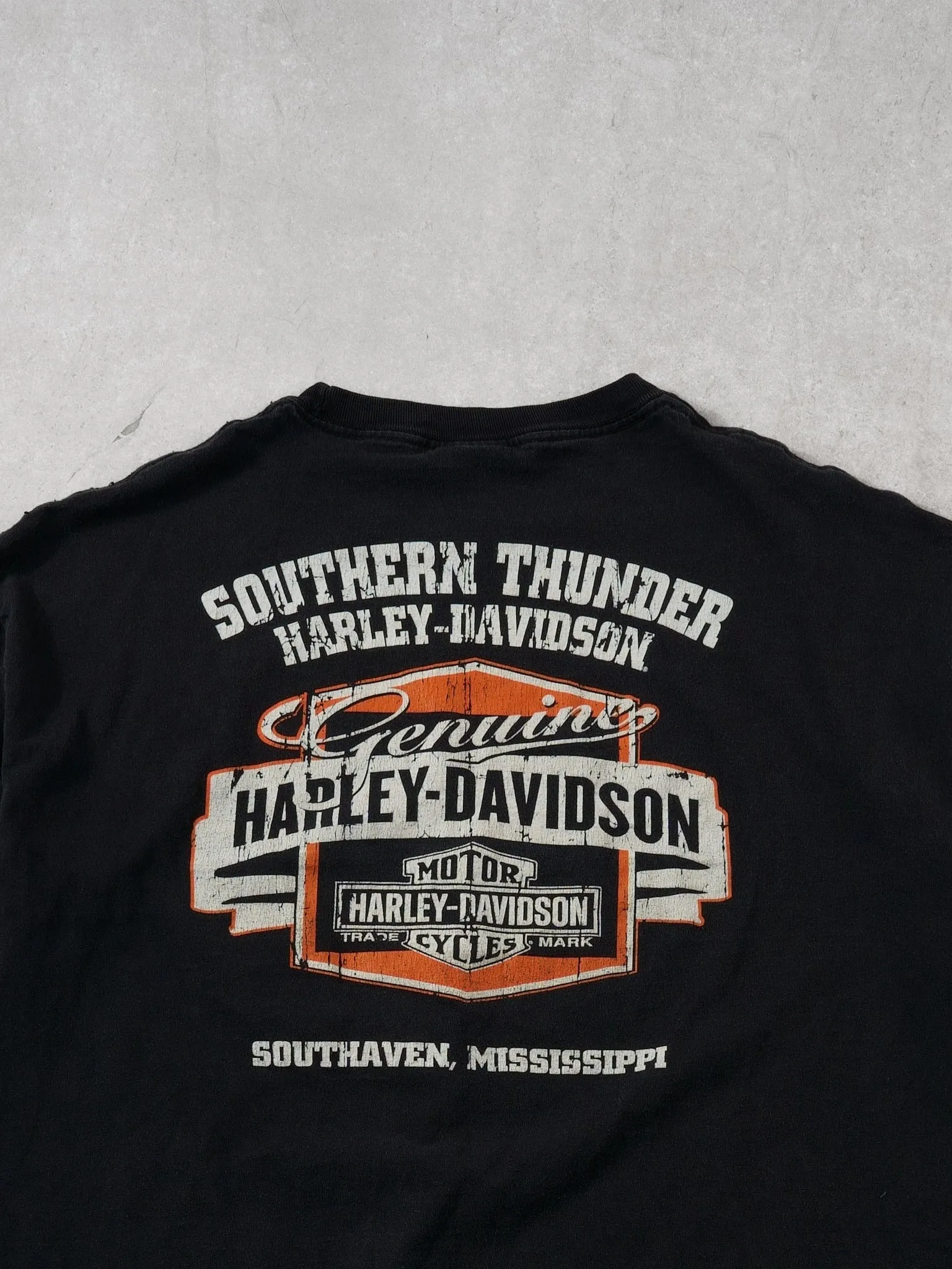 Vintage 90s Black Harley Davidson Ride Hard Mississippi Tee (L) sold by Rebalance Vintage product image thumbnail 4