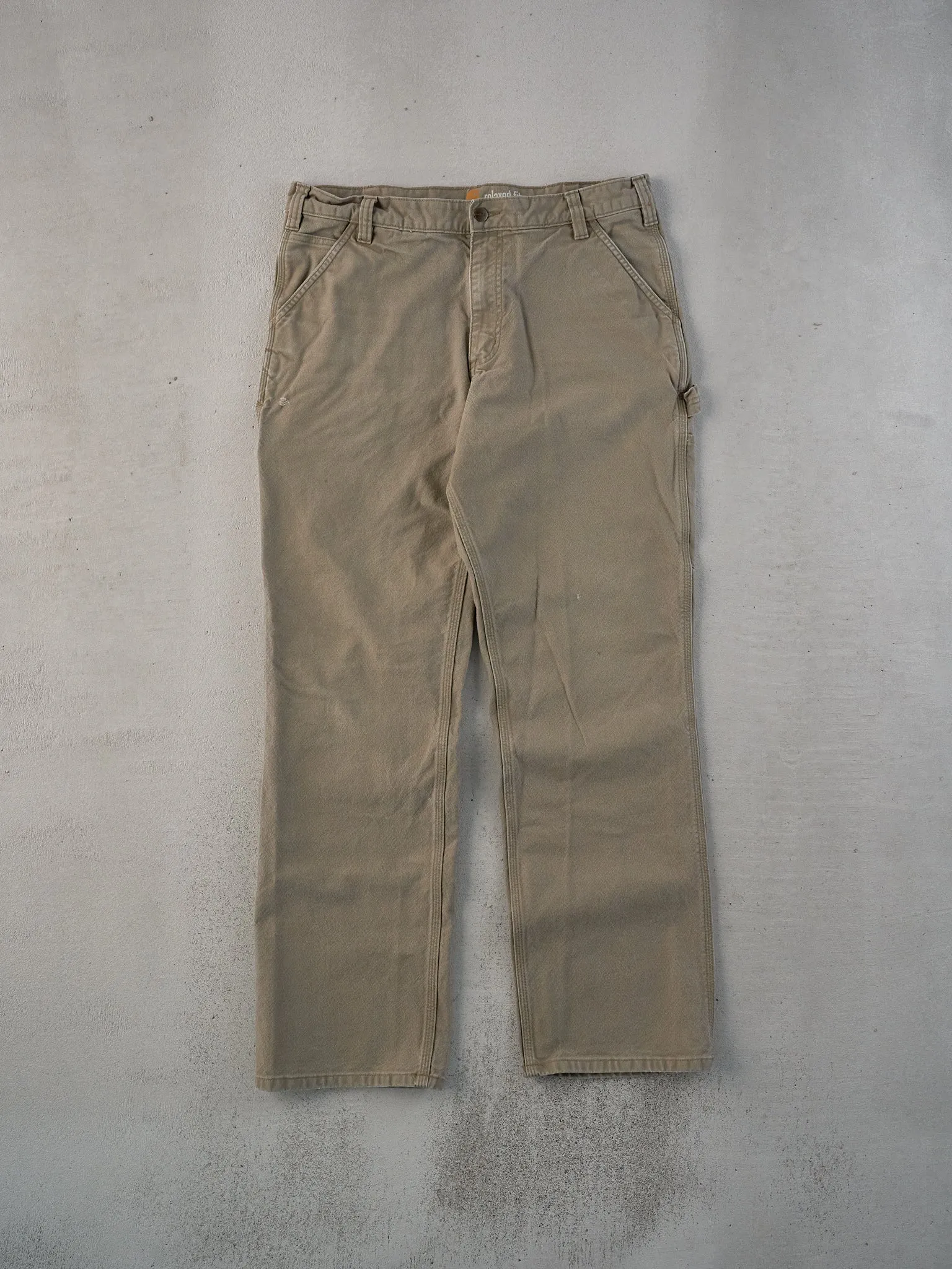 Vintage Y2k Khaki Carhartt Workwear Carpenter Pants (36x32) sold by Rebalance Vintage