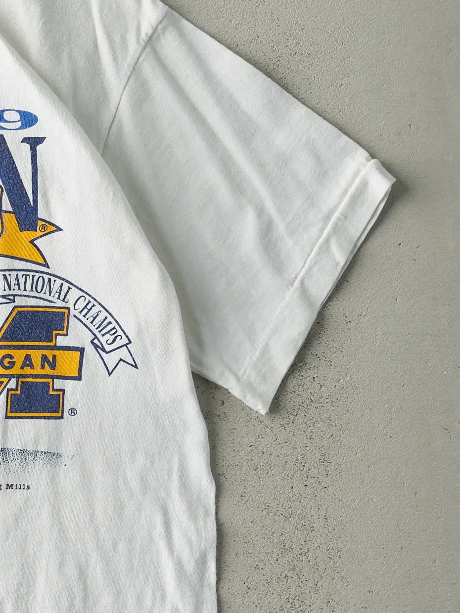 Vintage 89' White Michigan Basketball Single Stitch Tee (S) sold by Rebalance Vintage product image thumbnail 3