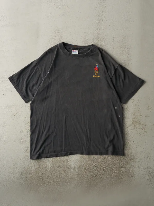 Vintage 96' Faded Black Atlanta Olympics Embroidered Single Stitch Tee (L) sold by Rebalance Vintage