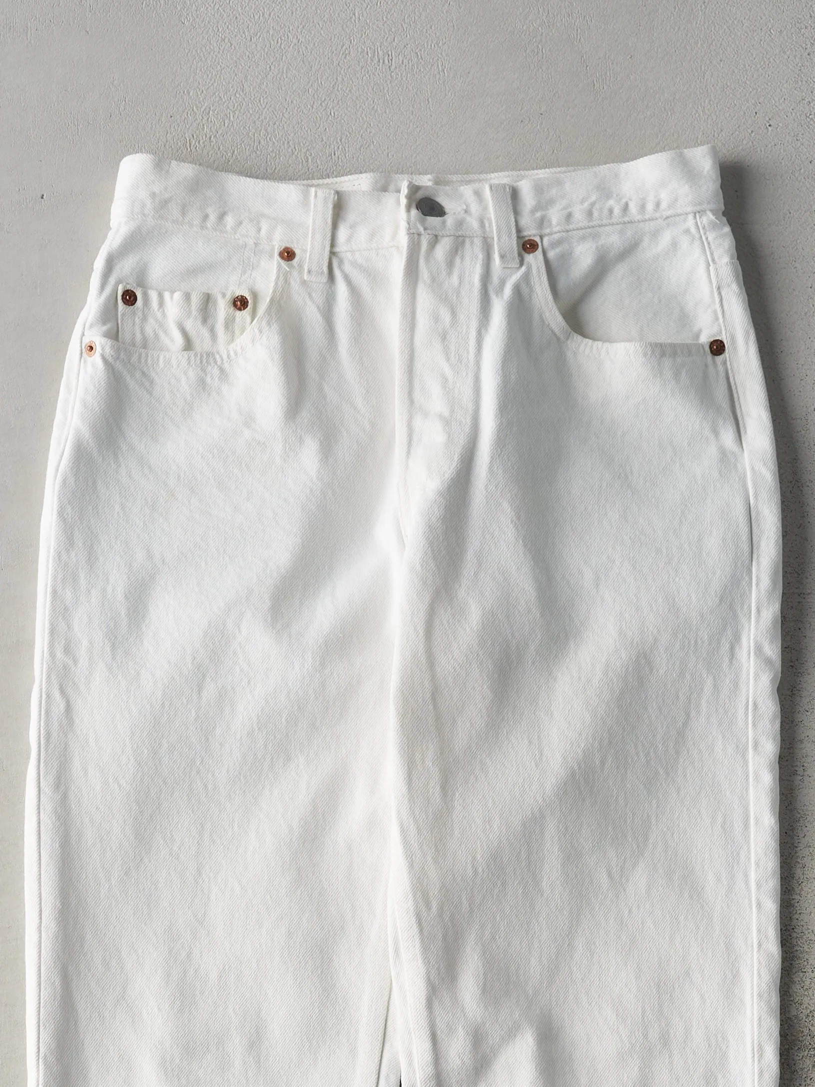 Vintage 90s White Levi's 501 Denim Pants (29x31) sold by Rebalance Vintage product image thumbnail 3