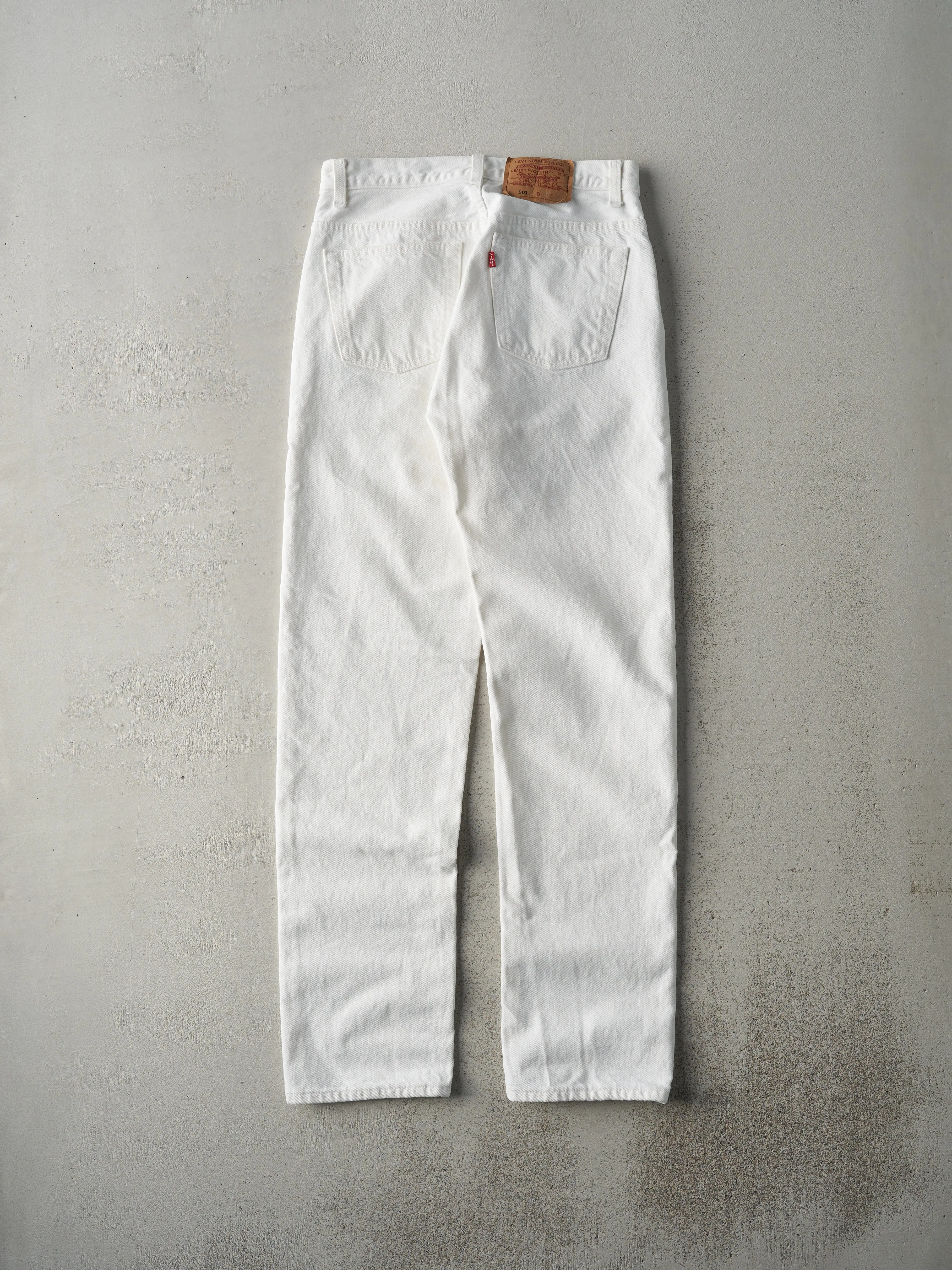 Vintage 90s White Levi's 501 Denim Pants (29x31) sold by Rebalance Vintage product image thumbnail 2