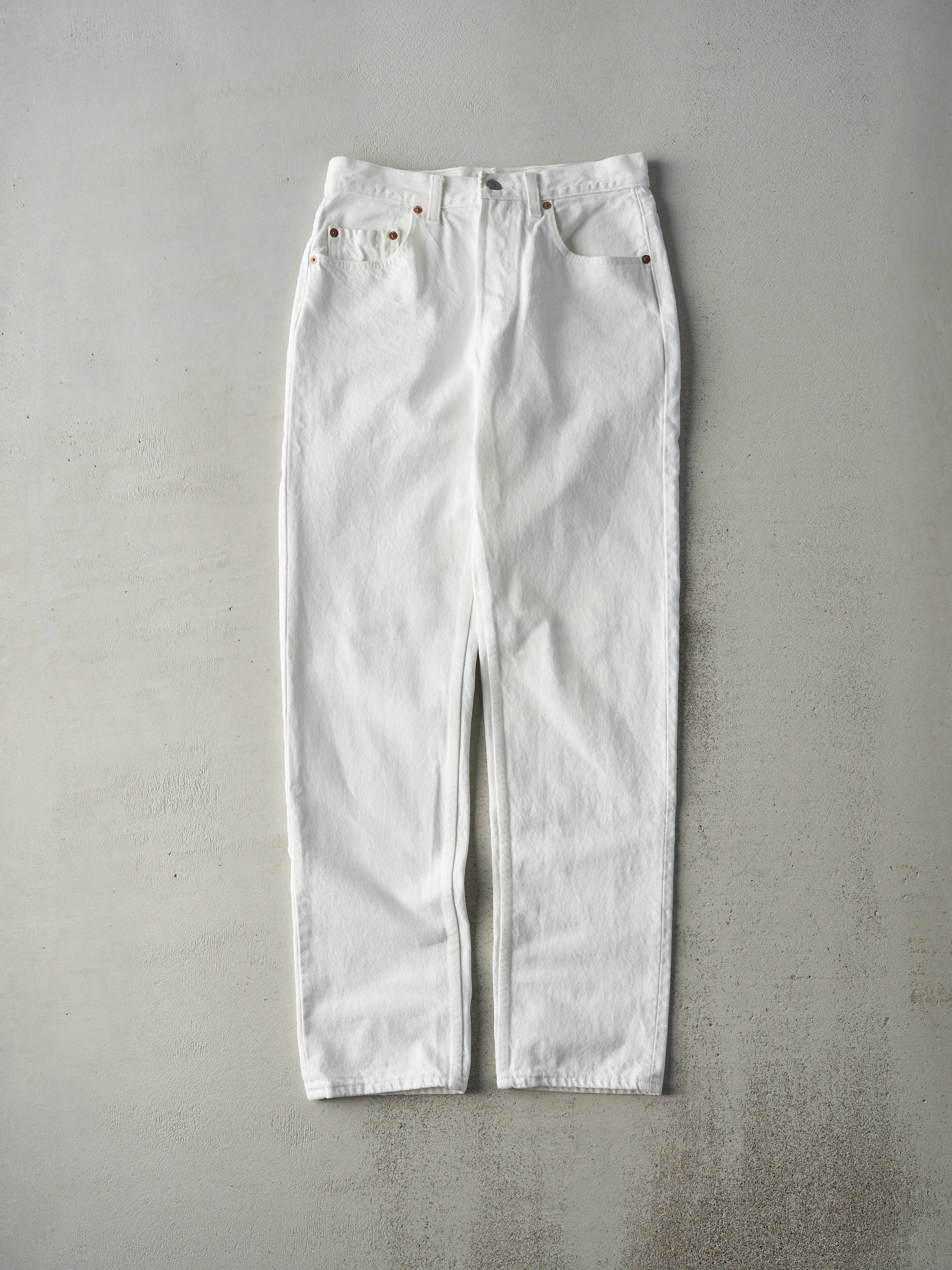 Vintage 90s White Levi's 501 Denim Pants (29x31) sold by Rebalance Vintage