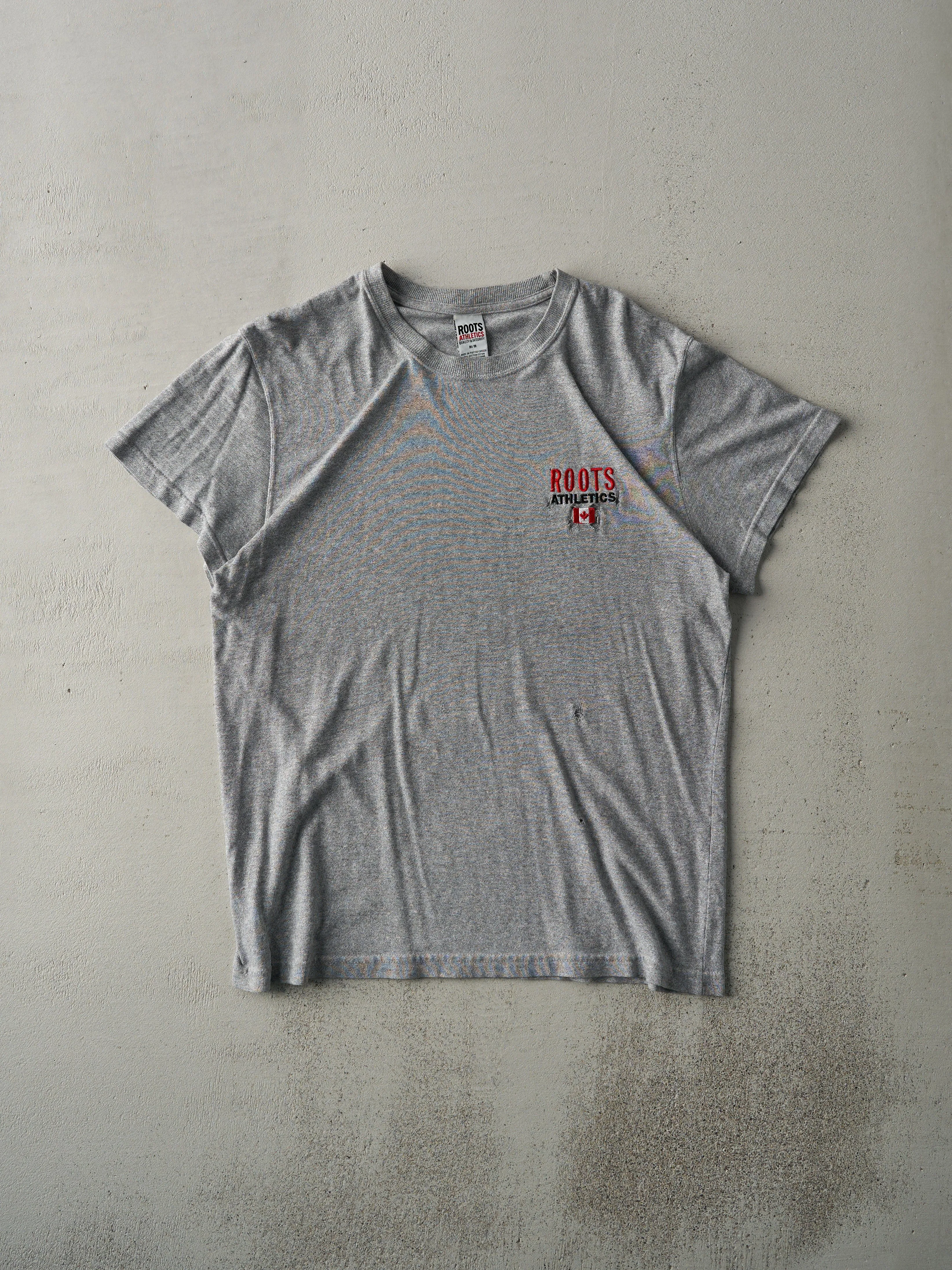 Vintage Y2K Grey Roots Athletics Embroidered Tee (M) sold by Rebalance Vintage