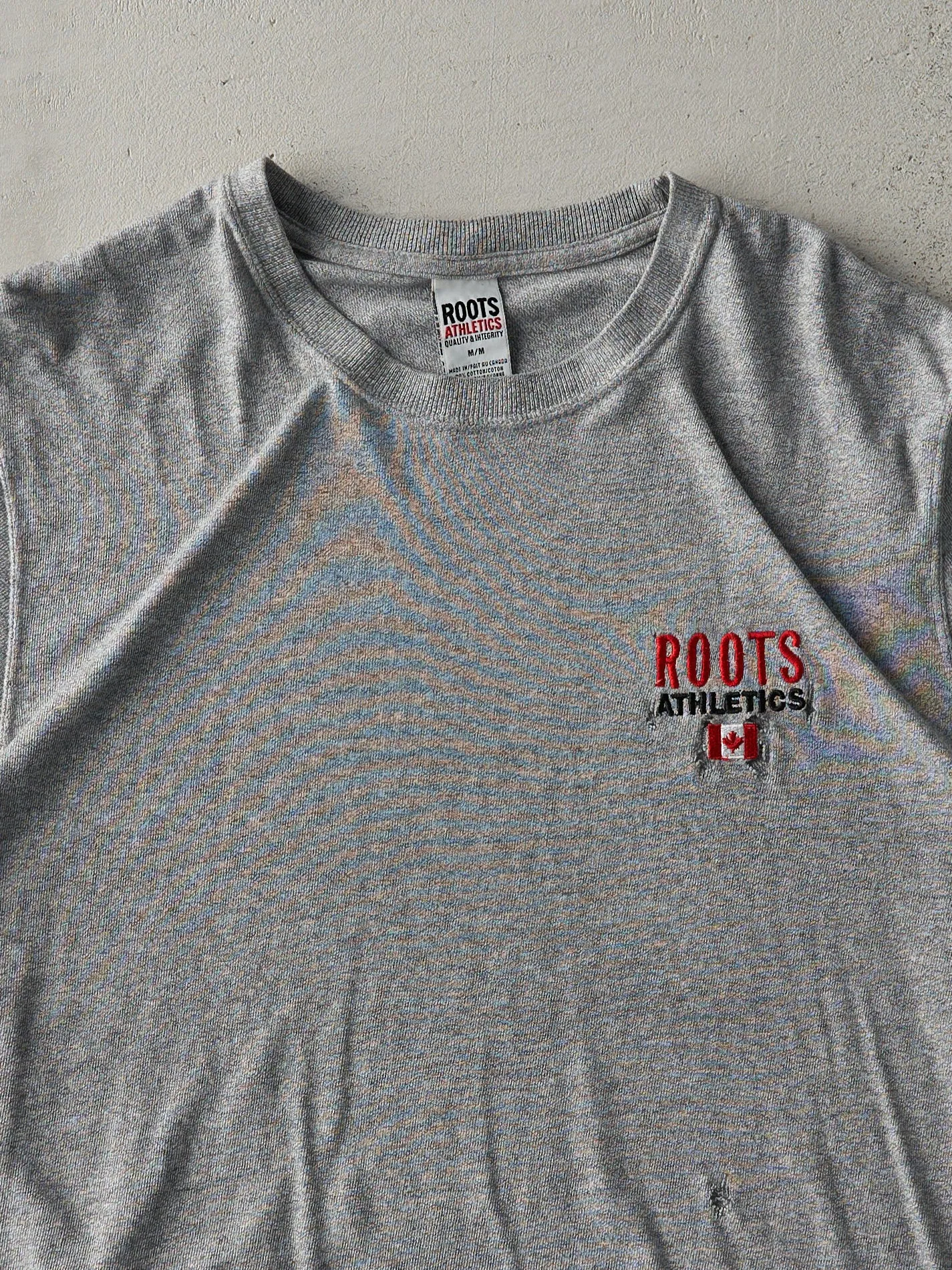 Vintage Y2K Grey Roots Athletics Embroidered Tee (M) sold by Rebalance Vintage product image thumbnail 2