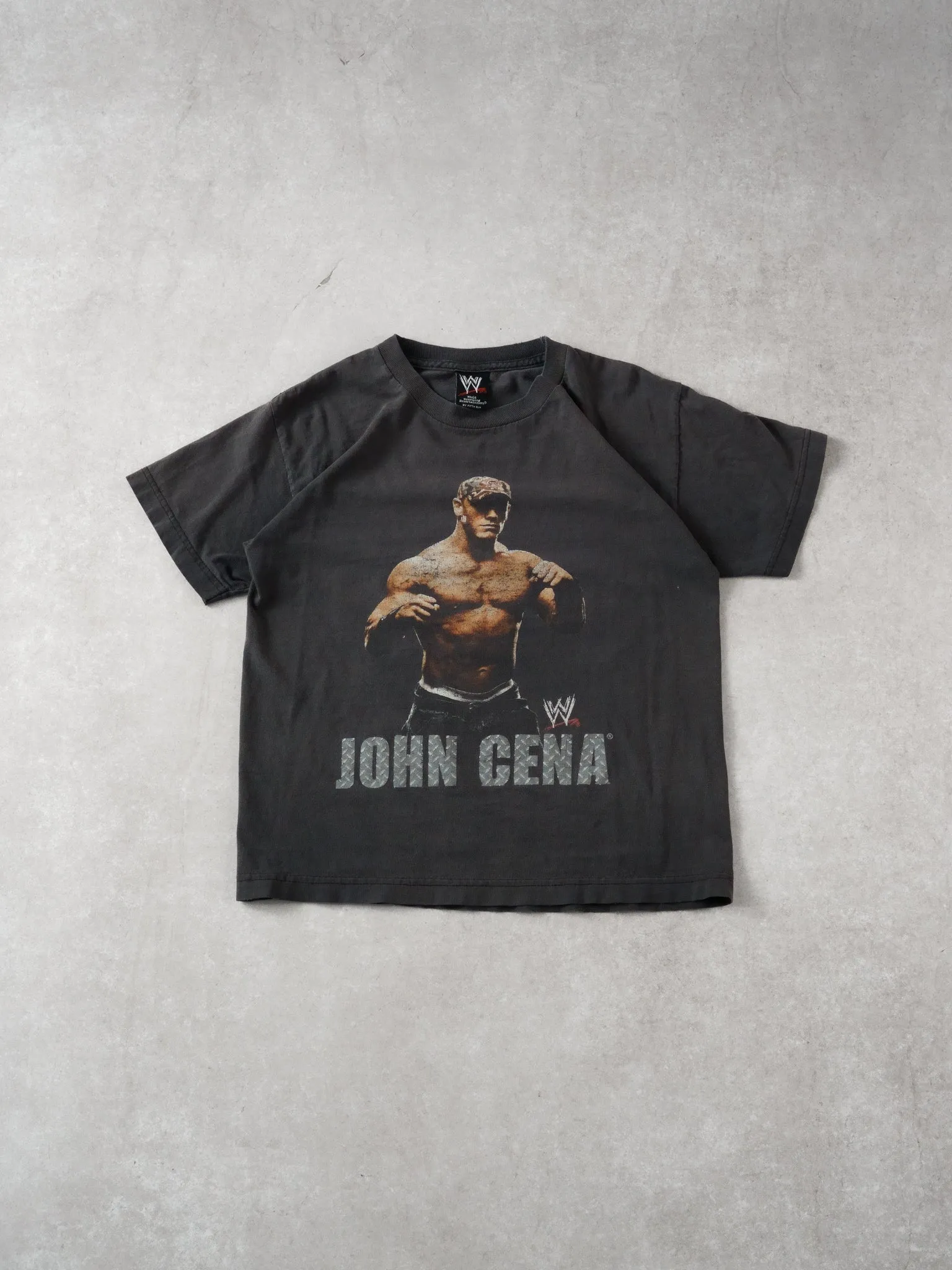 Vintage Y2k Fade Black John Cena WWE Graphic Tee (S) sold by Rebalance Vintage