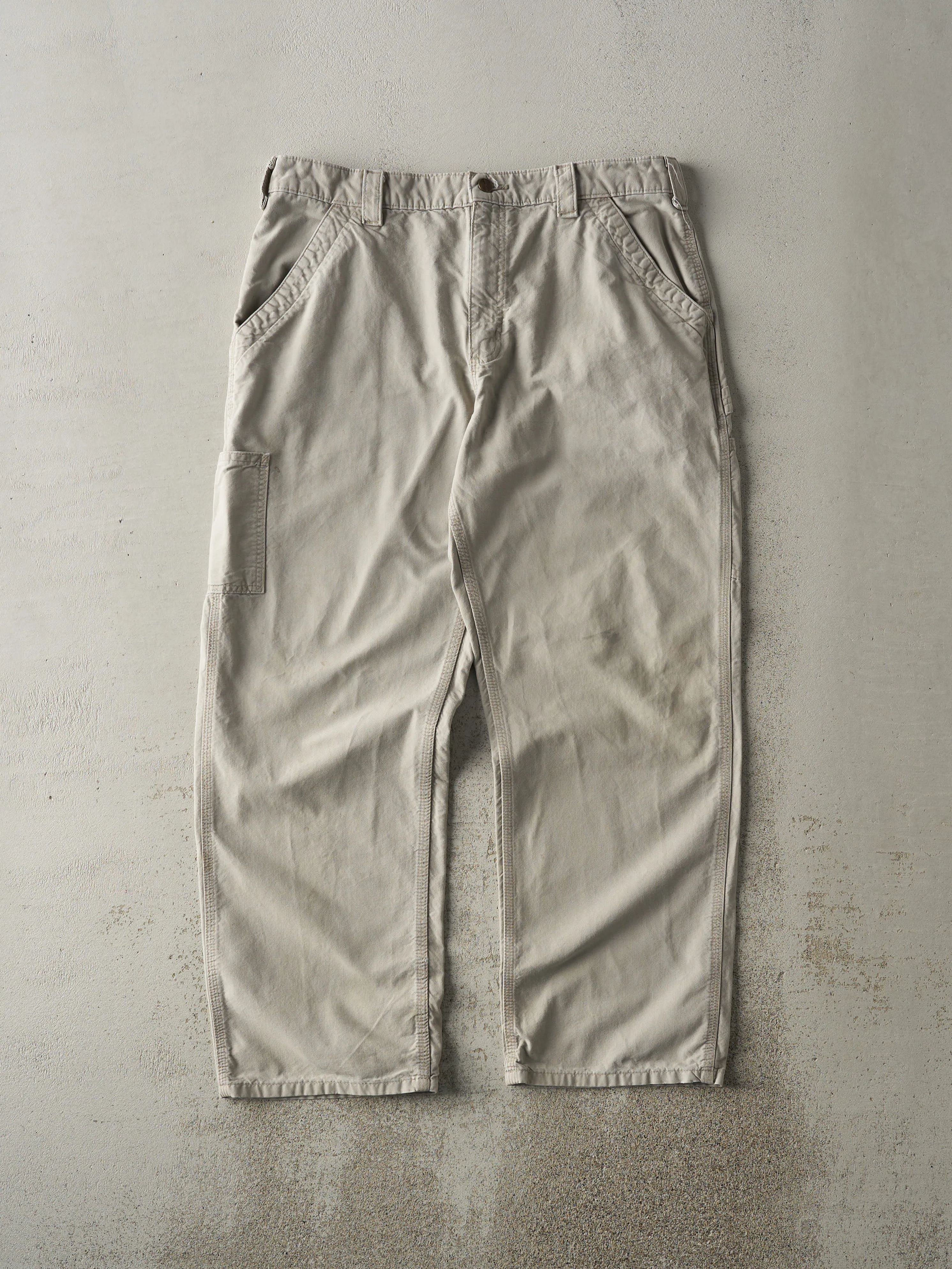 Vintage Y2K Beige Dungaree Fit Carhartt Lightweight Carpenter Pants (36x29.5) sold by Rebalance Vintage