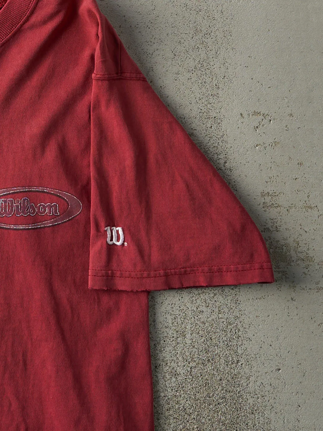 Vintage 90s Burgundy Wilson Tee (S) sold by Rebalance Vintage product image thumbnail 3